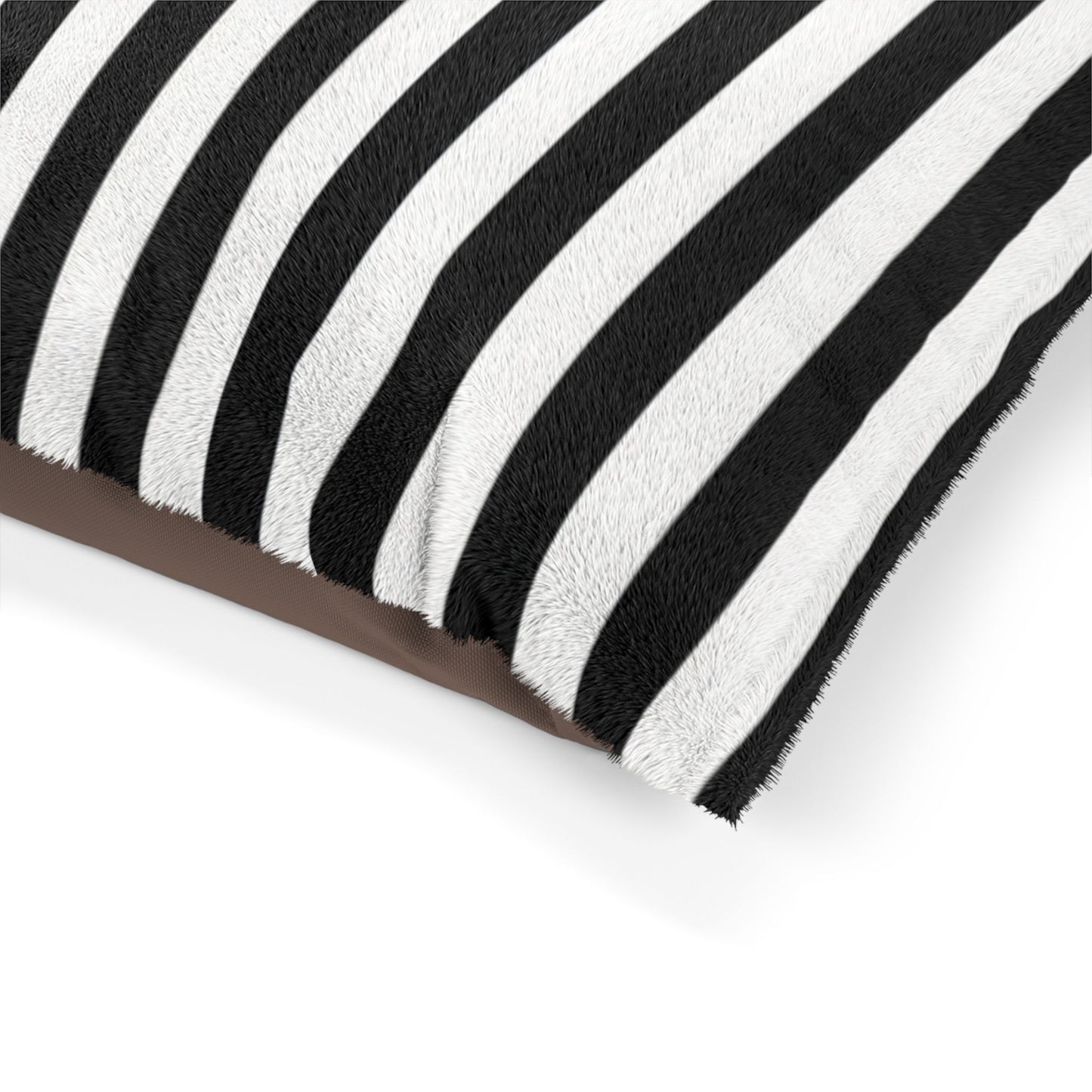 Striped Black & White Pet Bed — Cozy Plush Cushion for Dogs & Cats