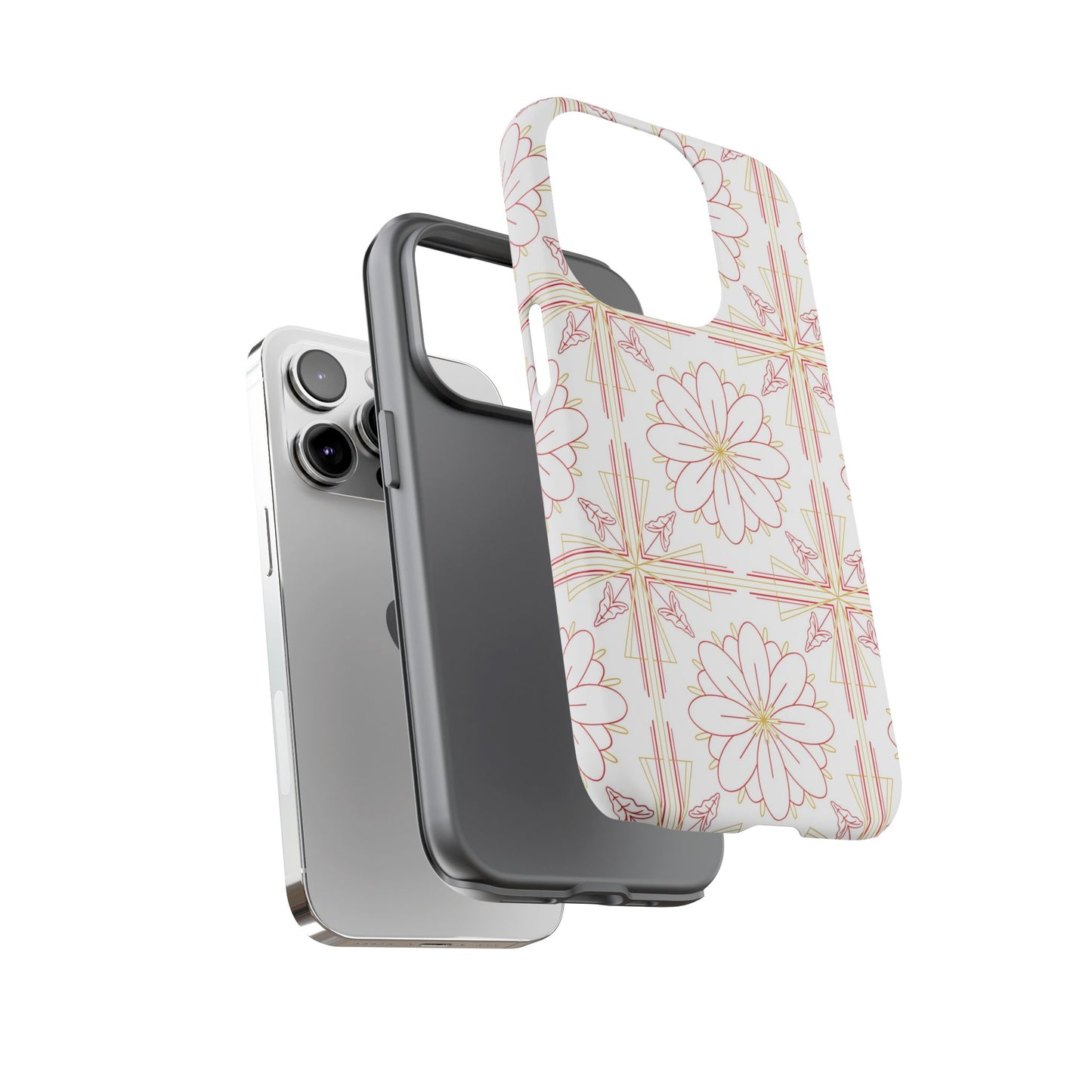 Floral Pattern Phone Case - Stylish Tough Case, Flower Design, Cute Mobile Cover, Phone Accessory, Gift for Her, Spring Style