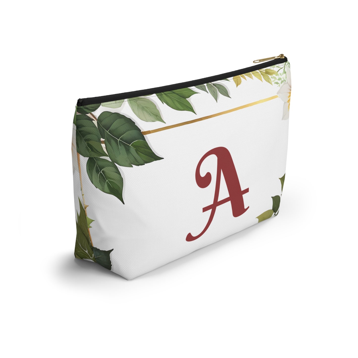 Personalized Floral Accessory Pouch, Makeup Bag, Gift for Her, Initial Pouch, Travel Organizer, Custom Cosmetic Bag