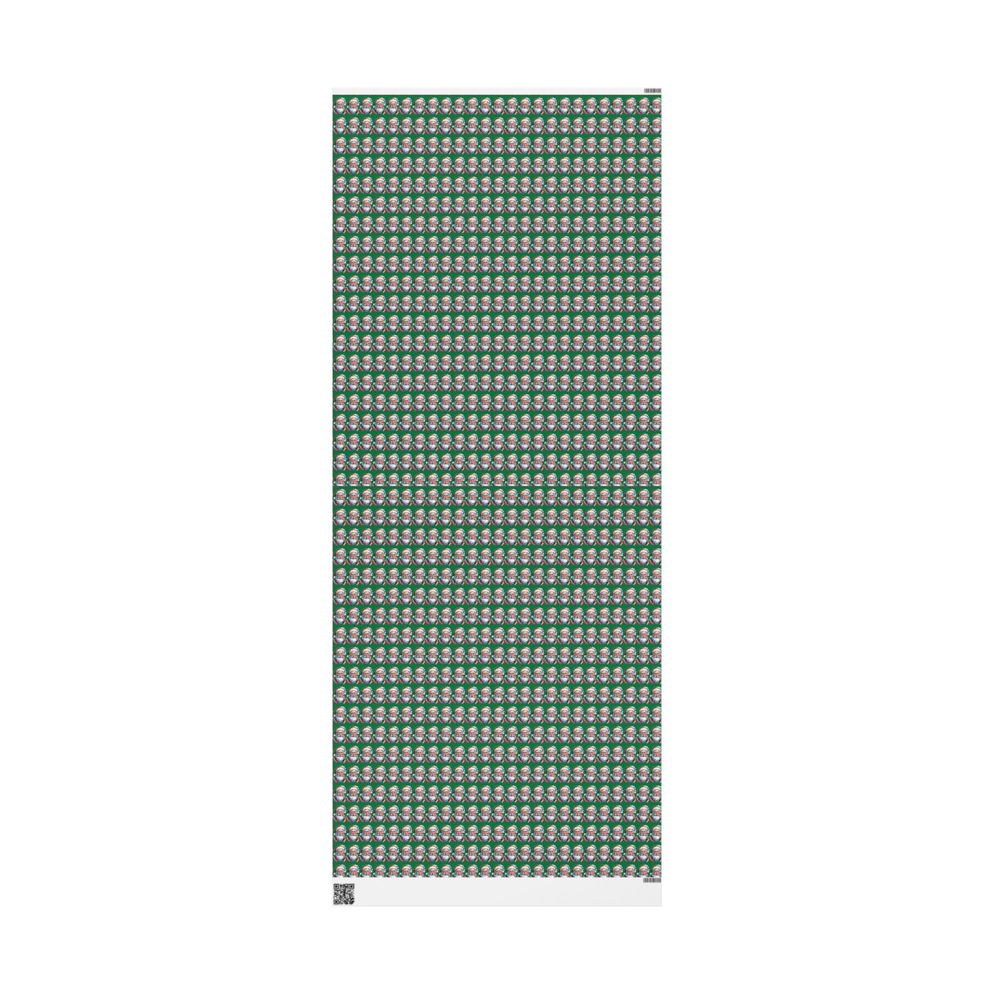Santa Faces Green Christmas Wrapping Paper Roll