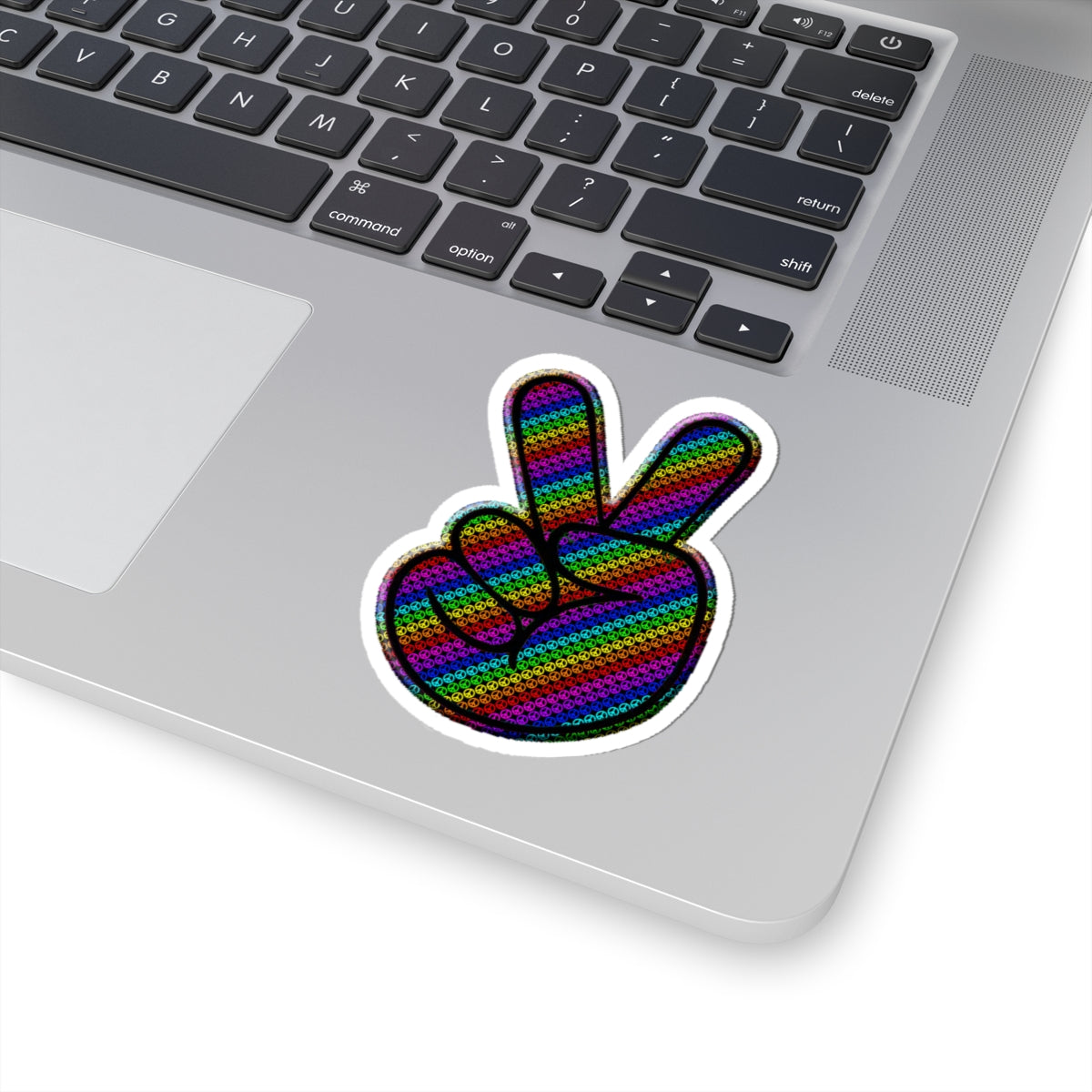 Colorful Peace Hand Kiss-Cut Stickers - Great for Laptops, Water Bottles, and More!