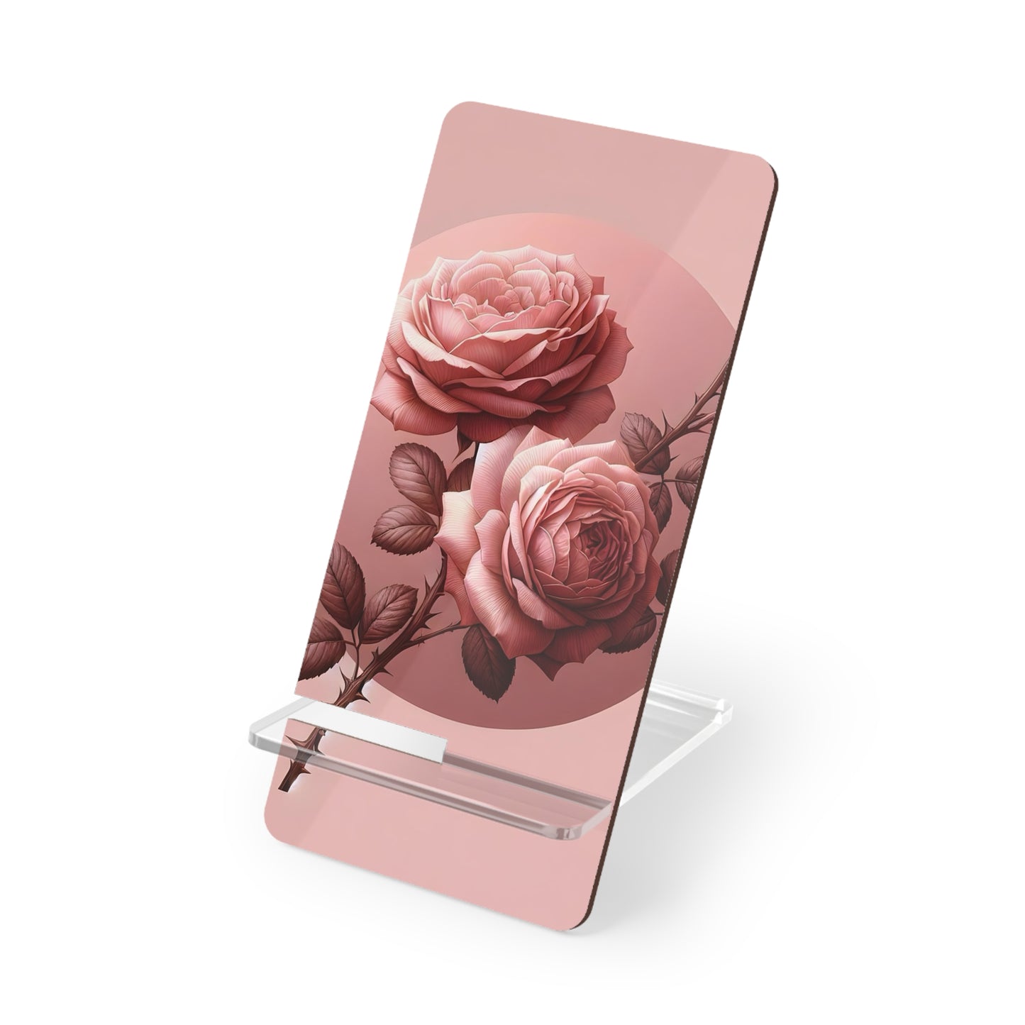 Rose Floral Mobile Display Stand, Phone Holder, Desk Organizer, Cute Gift for Her, Home Decor, Office Accessory