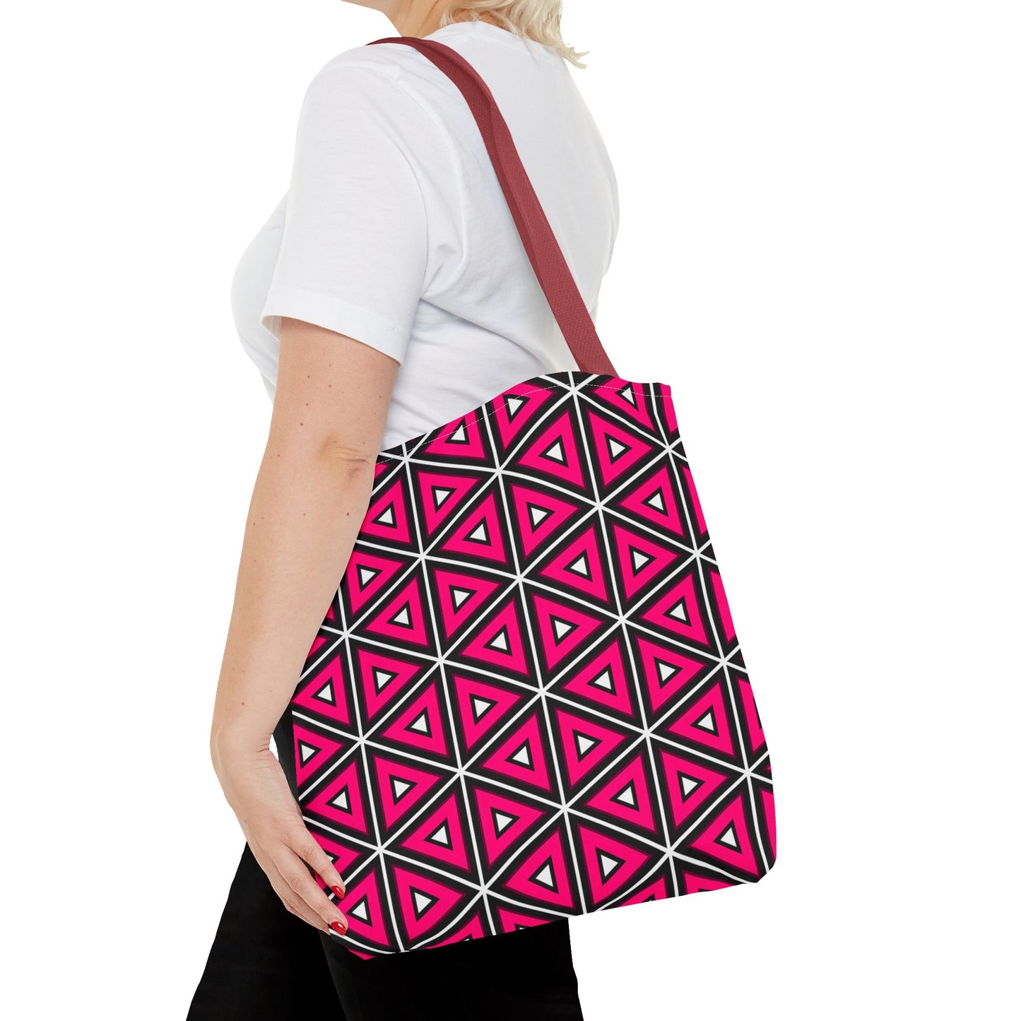 Vibrant Geometric Tote Bag, Trendy Shopping Tote, Cute Carry-All