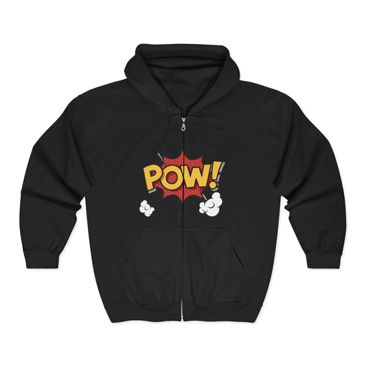 Comic Pop Art Zip-Up Hoodie - POW! Design