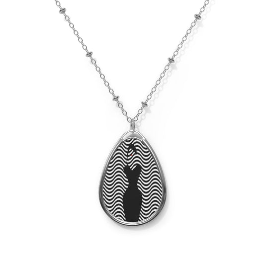 Elegant Oval Necklace, Minimalist Pendant Jewelry, Perfect Gift for Her