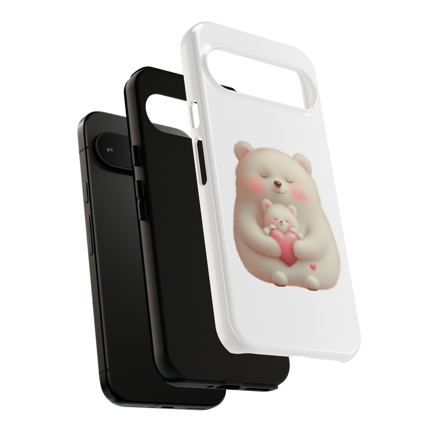 Cute Bear Phone Case, Tough Cases, Animal Lover Gift, Kids Accessories, Mother’s Day, Heartwarming Design