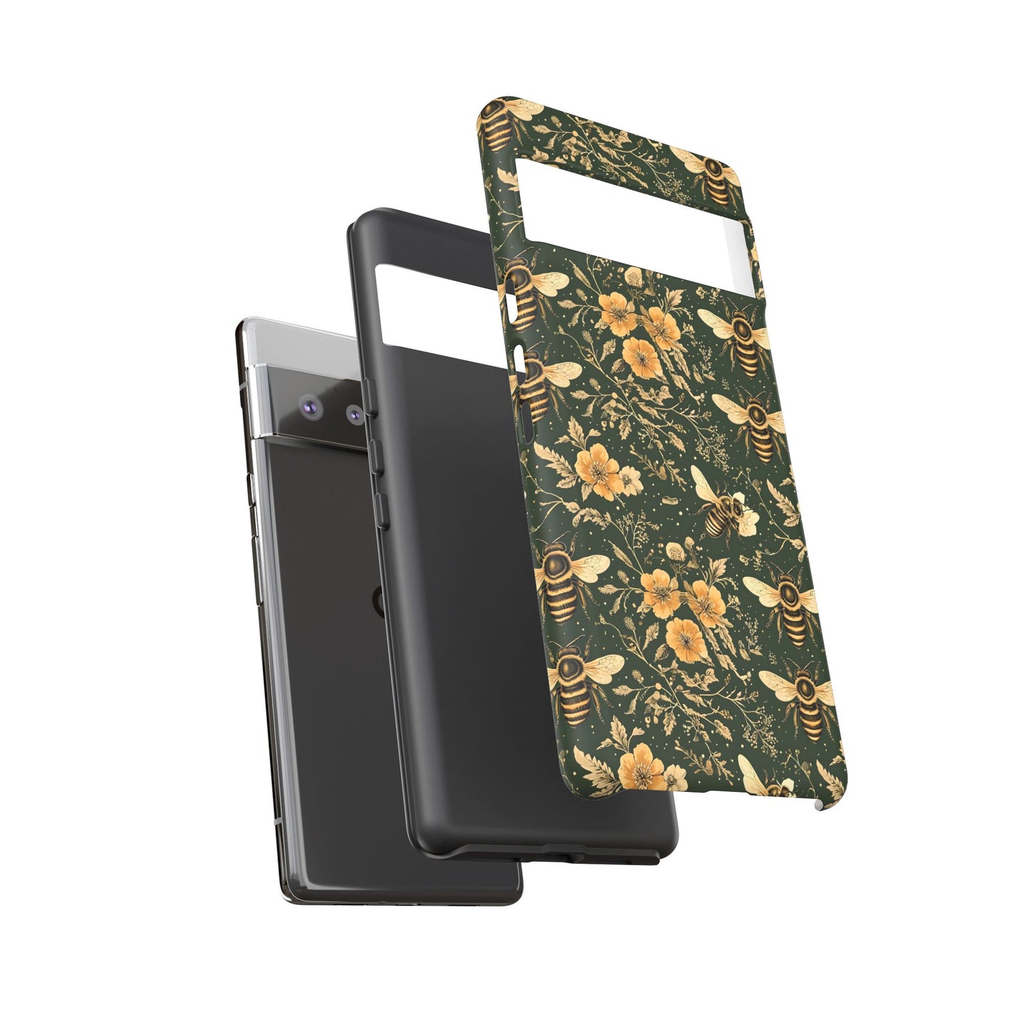 Nature-Inspired Phone Case, Tough Cases for Nature Lovers, Floral Bee Design, Eco-Friendly Gift, Summer Vibes, Trendy Phone Accessory,
