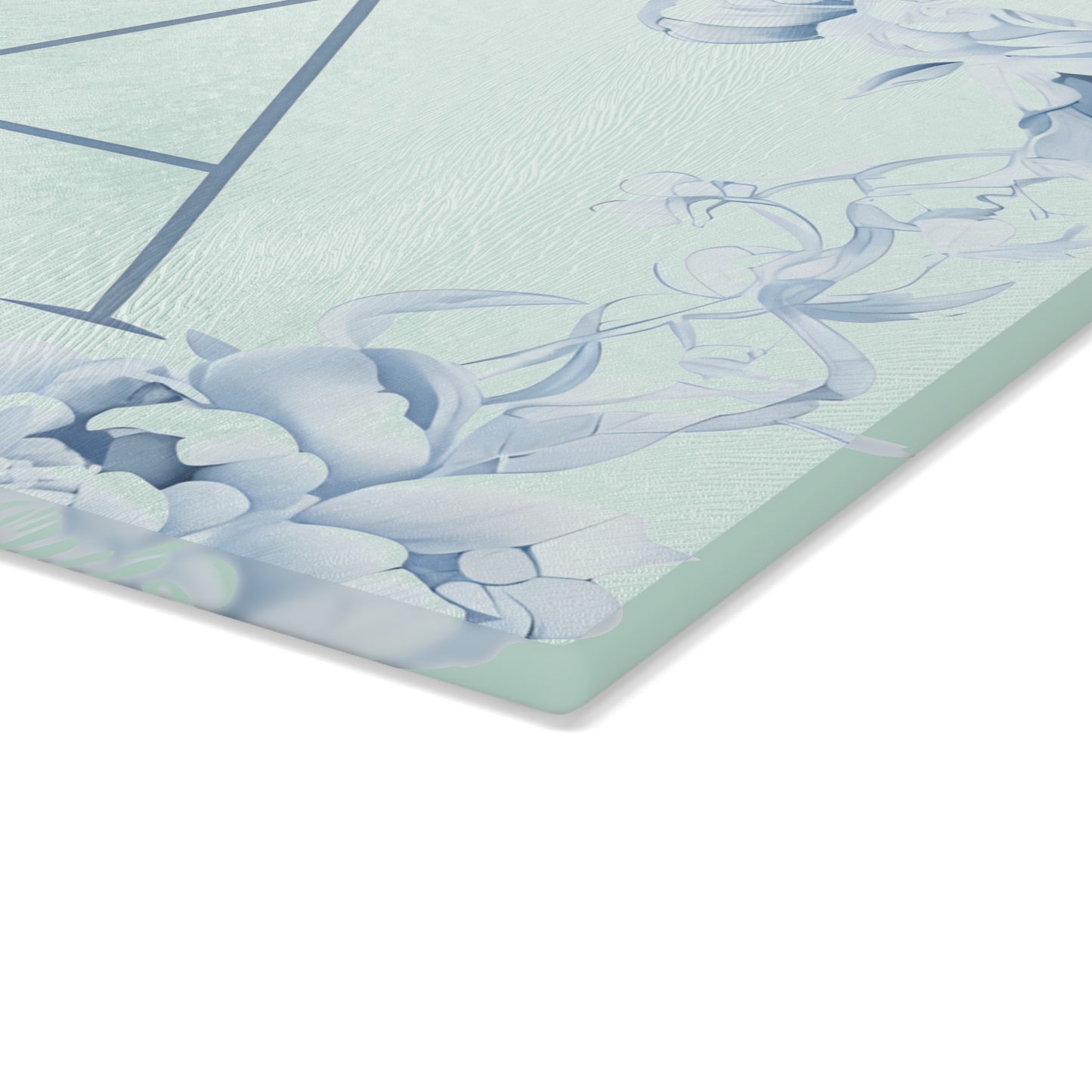 Personalized Floral Monogram Glass Cutting Board, Kitchen Decor, Gift for Her, Wedding Gift, Housewarming Gift, Custom Cutting Board