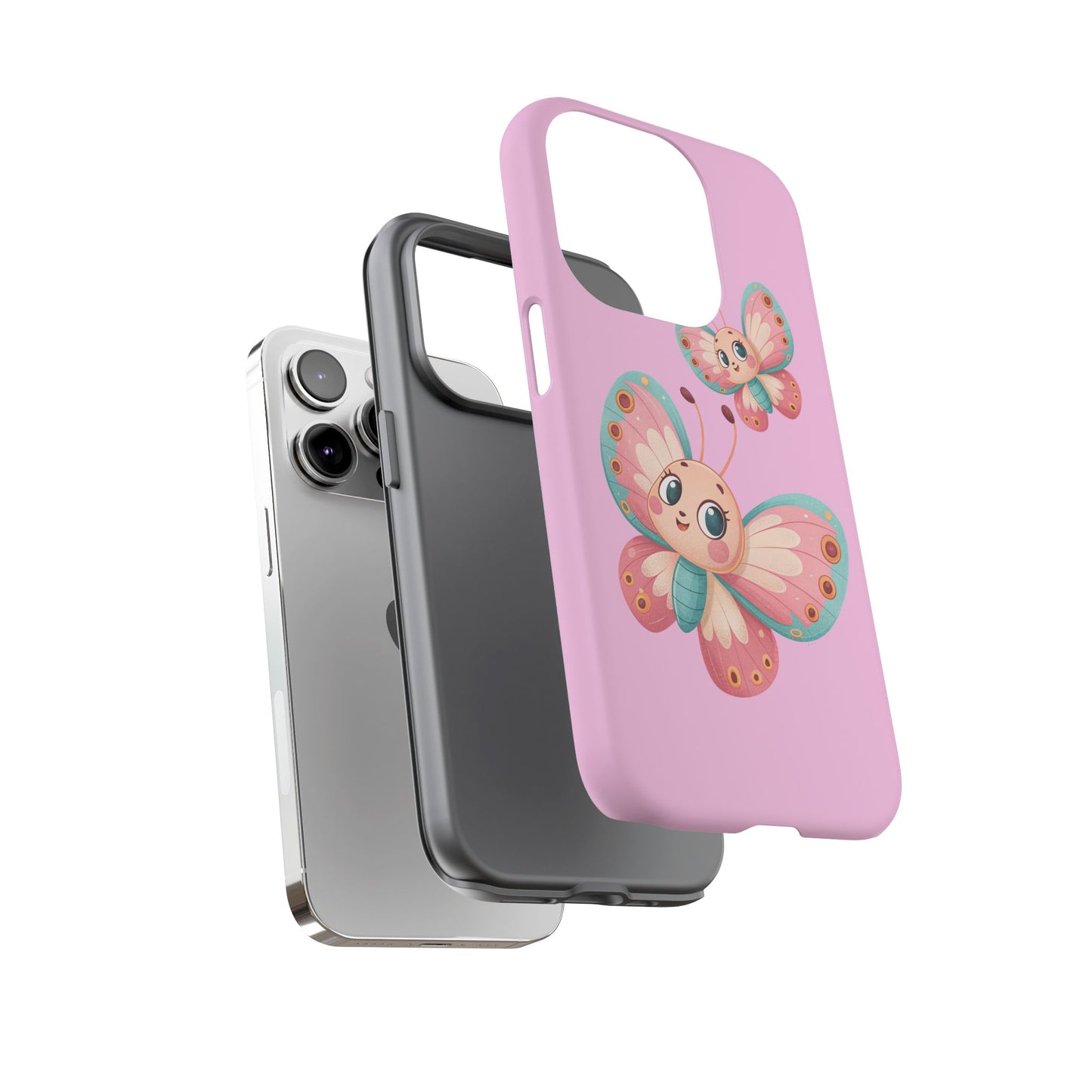Cute Butterfly Phone Case, Tough Phone Cover, Girly Phone Accessory, Unique Gift for Her, Kids Phone Case, Floral Design Case