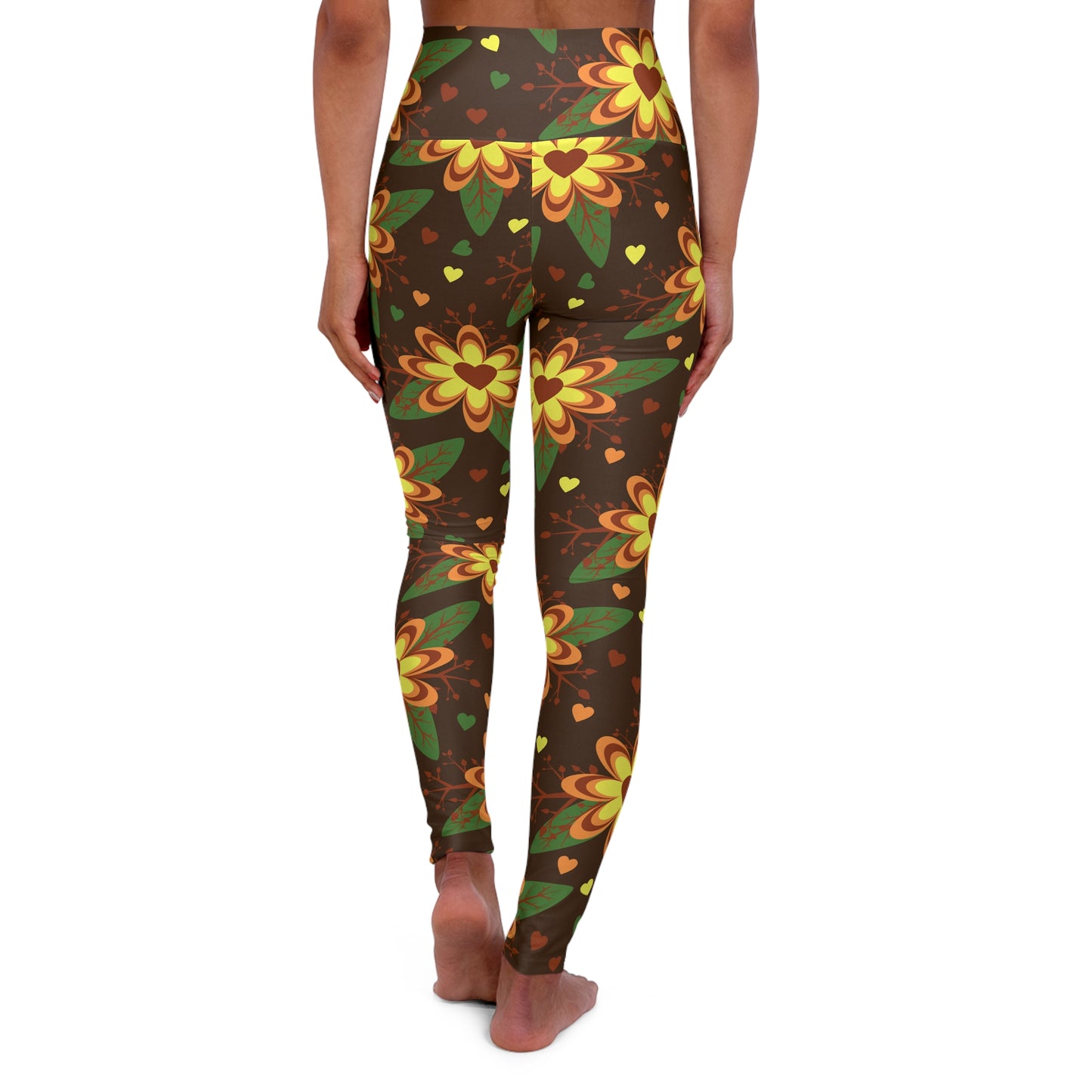 High Waisted Floral Yoga Leggings V12