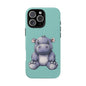 Cute Hippo Phone Case, Tough Phone Cover, Fun Animal Case, Gift for Kids, Cute Decor, Birthday Present