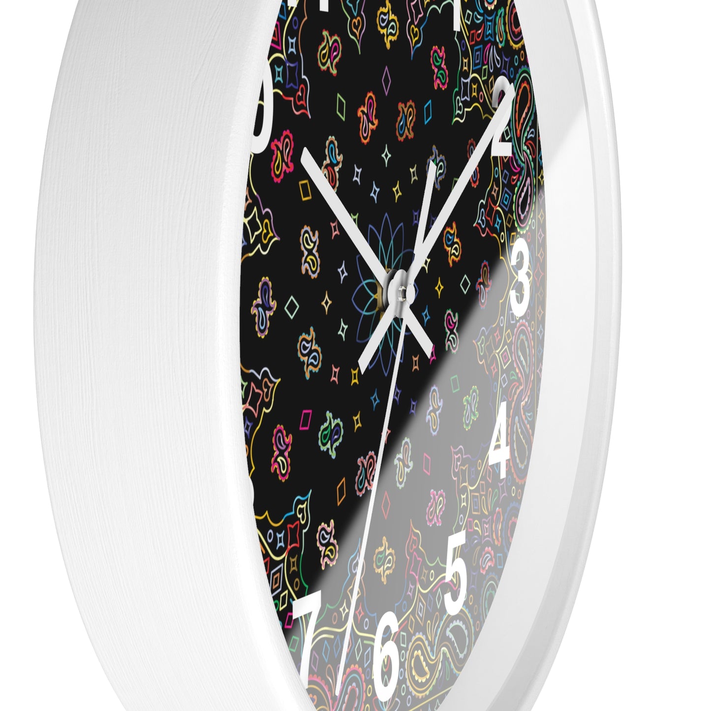 Colorful Mandala Wall Clock Boho Home Decor, Unique Gift, Modern Timepiece