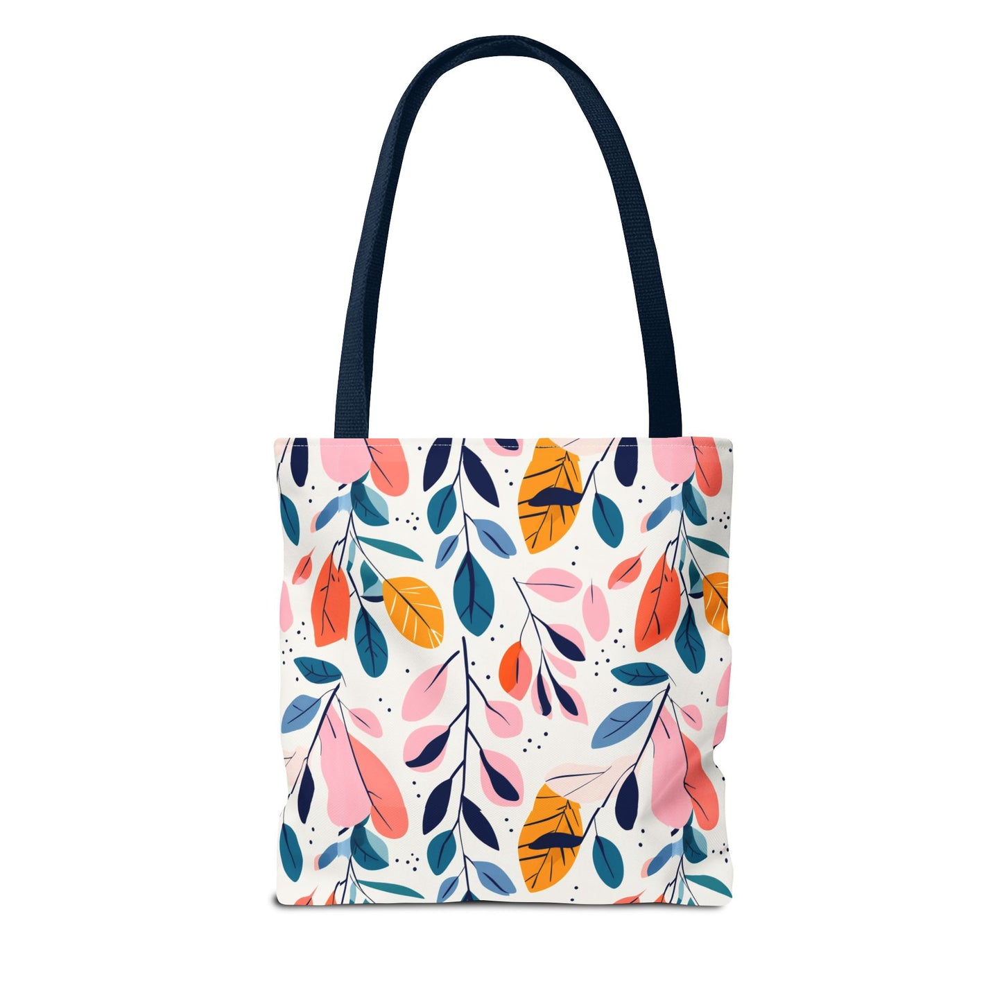 Floral Leaves Tote Bag — Colorful Botanical All-Over Print Bag