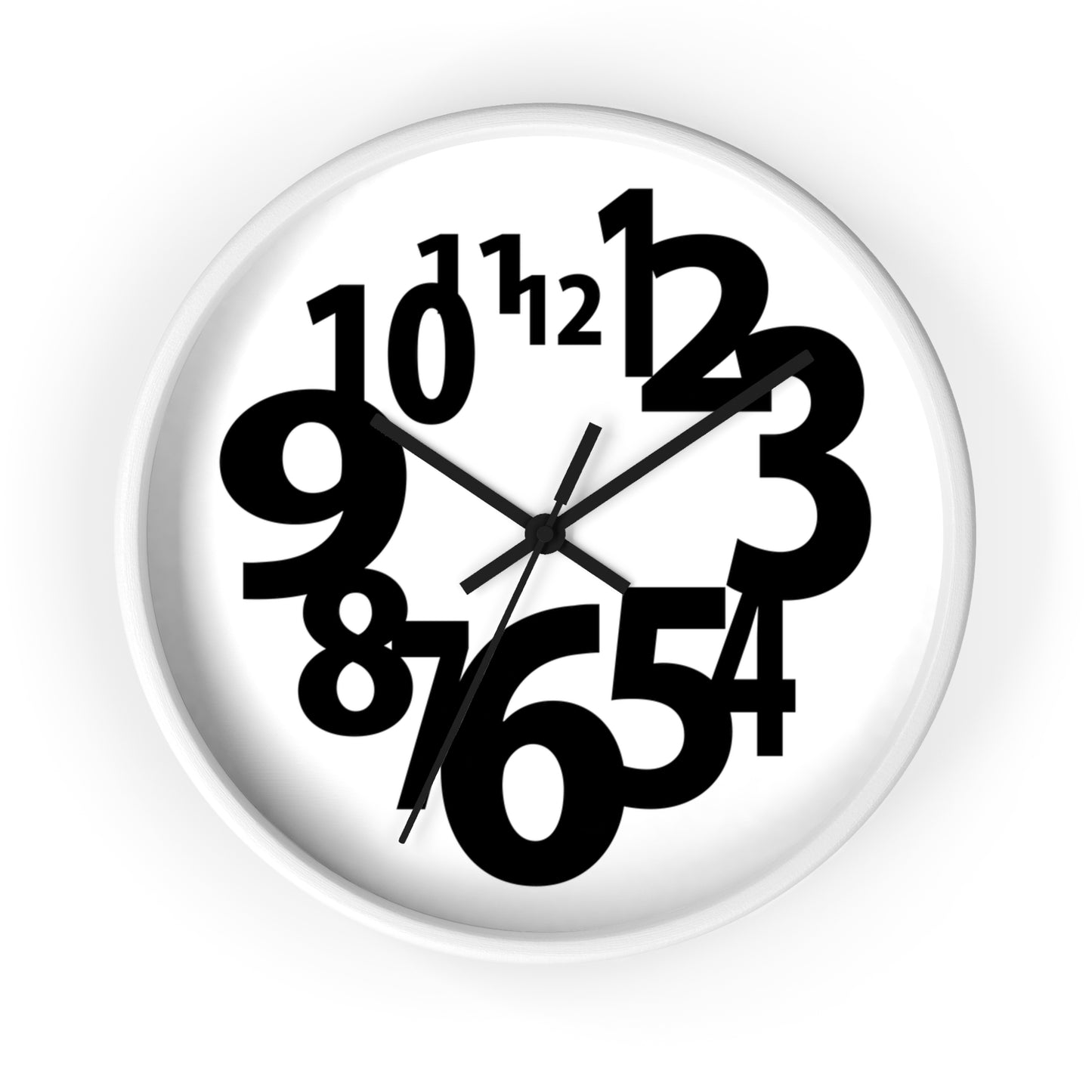 Modern Black and White Wall Clock, Minimalist Home Decor, Office Timer, Gift for Him/Her, Stylish Timepiece