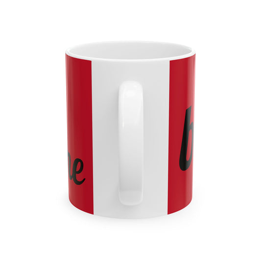 Valentine Heart Bouquet Ceramic Mug — 'Be Mine' Red Romantic Coffee Cup (11oz/15oz)