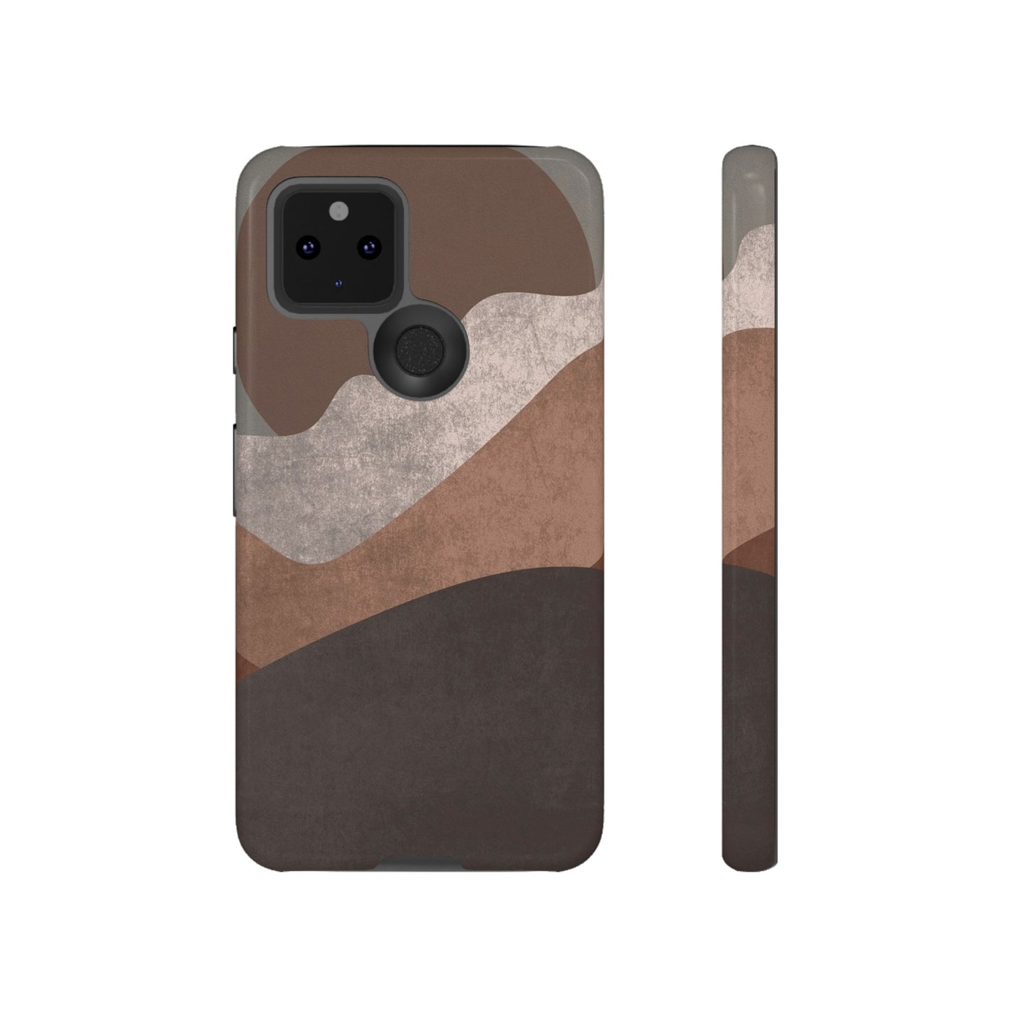 Abstract Earthtone Phone Case — Brown Layered Rugged Tough Case