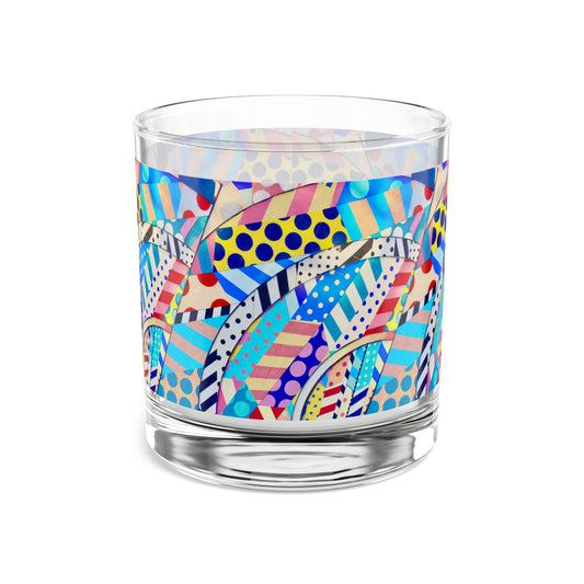 Colorful Art Rocks Glass, Vibrant 10oz Drinking Glass