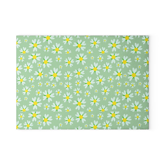 Charming Daisy Glass Cutting Board, Floral Kitchen Decor, Gift for Chefs, Home Essentials, Mother's Day Present, Spring Kitchenware