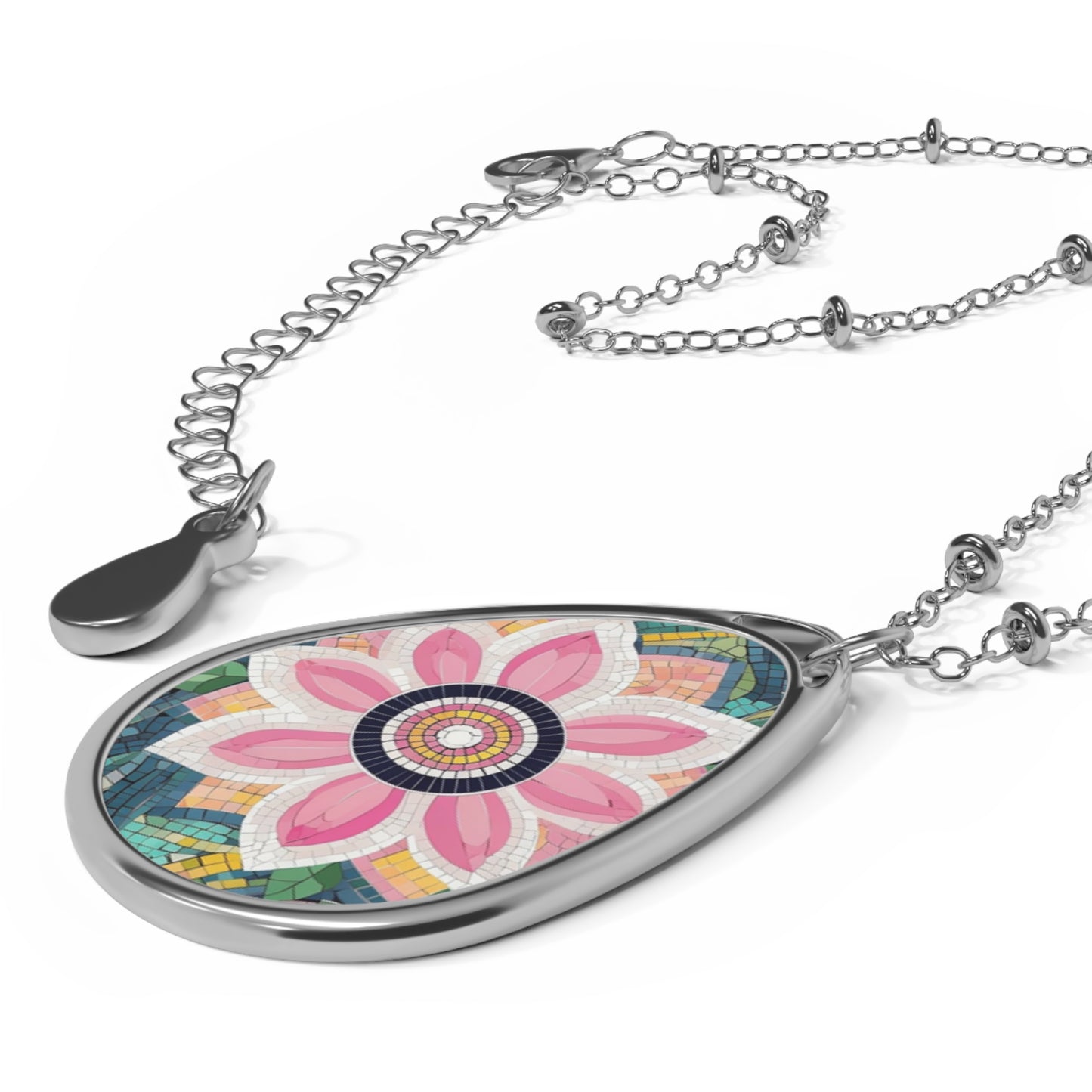 Floral Teardrop Necklace, Bohemian Jewelry, Gift for Her, Handmade Necklace, Birthdays, Wedding Jewelry, Layering Necklace