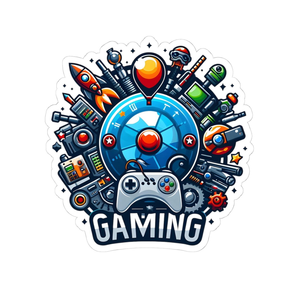 Gaming-Themed Kiss-Cut Stickers, Video Game Decals, Laptop Stickers, Gamer [...]