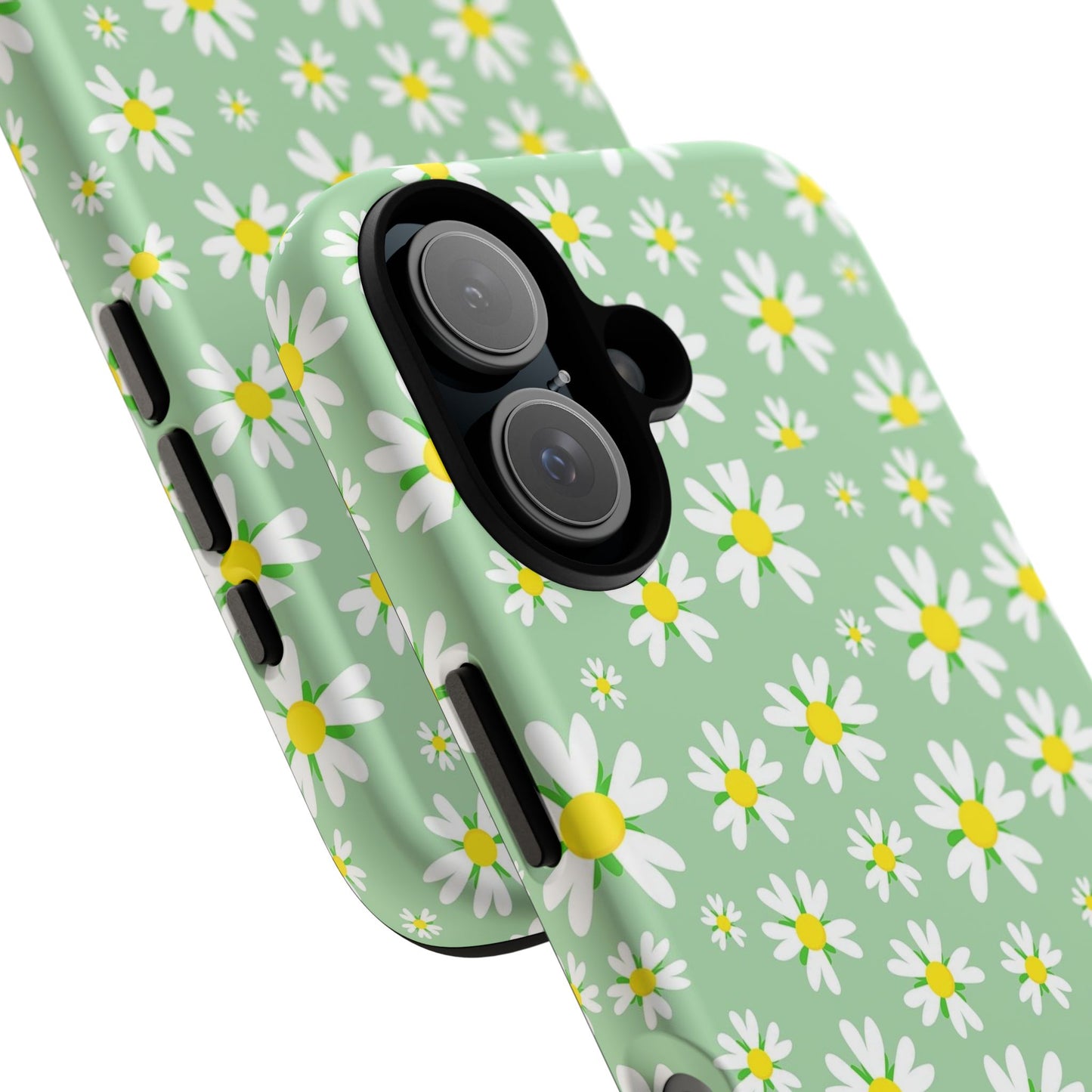 Daisy Phone Case, Tough Phone Cover, Floral iPhone Case, Cute Green Case, Spring Vibes, Girls Gifts
