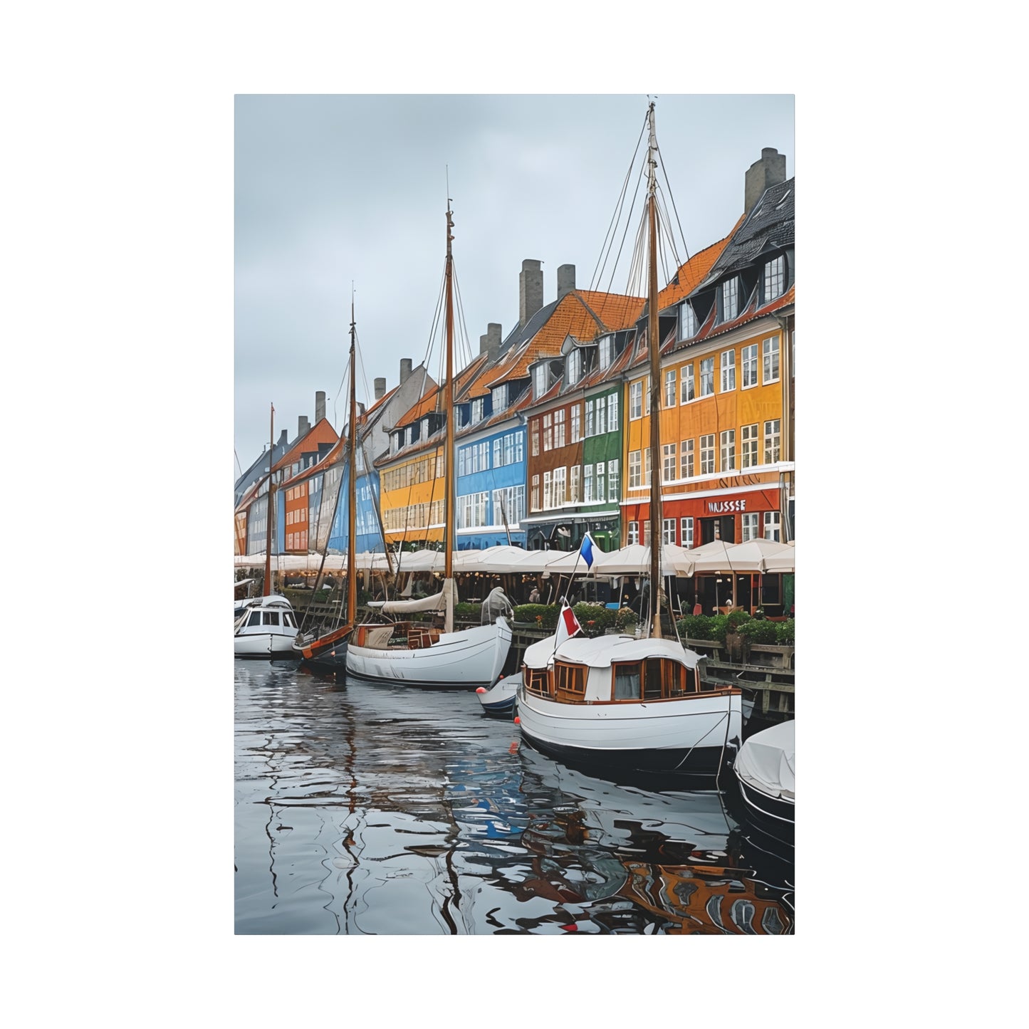 Coastal Canvas Print, Vibrant Harbor Art, Nautical Home Decor, Gift for Sailors, Maritime Wall Art
