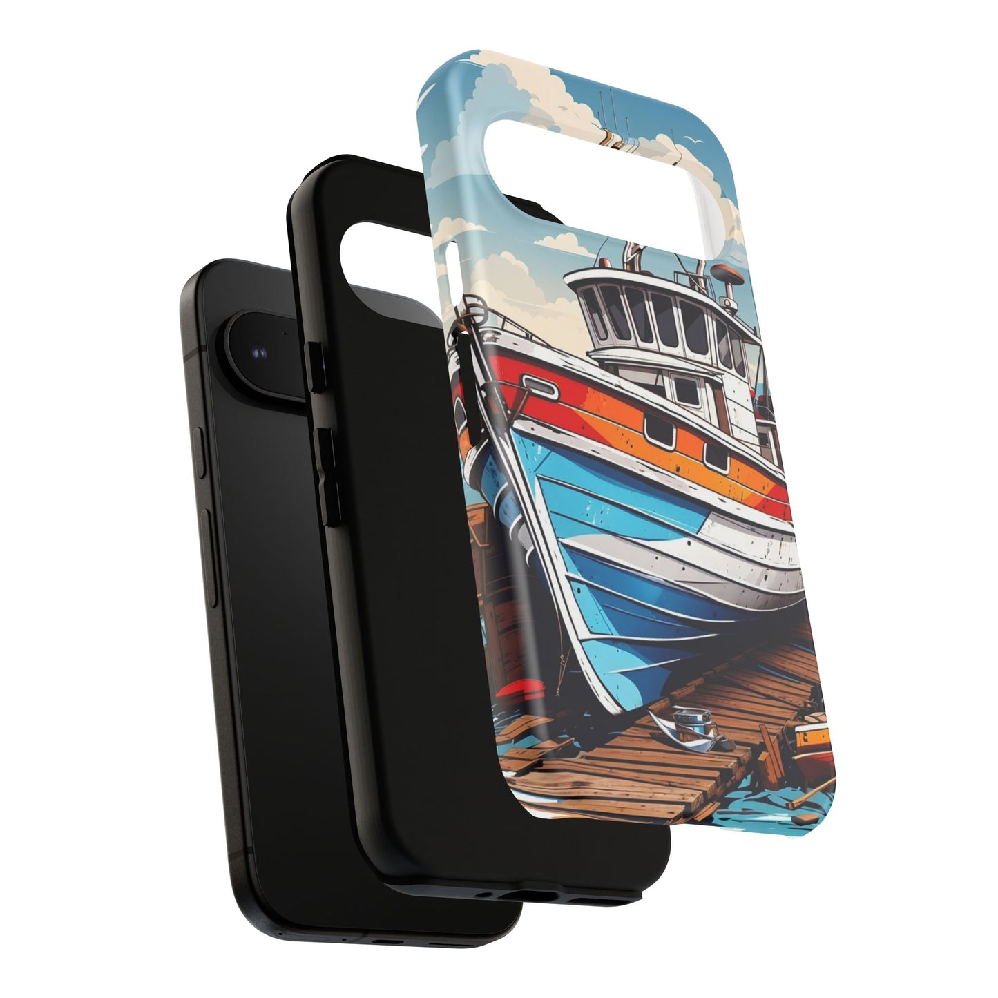 Colorful Fishing Boat Phone Case | Nautical Gift, Marine Design, Coastal Aesthetic, Summer Vibes, Sea Lover's Accessory