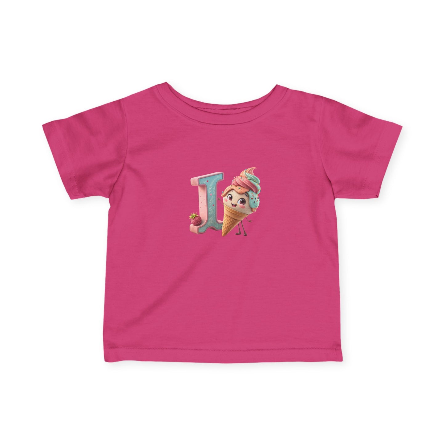 Cute Ice Cream Initial Infant Tee, Baby Shirt, Toddler Clothing, Summer Outfit, Personalized Gift, Kids Apparel