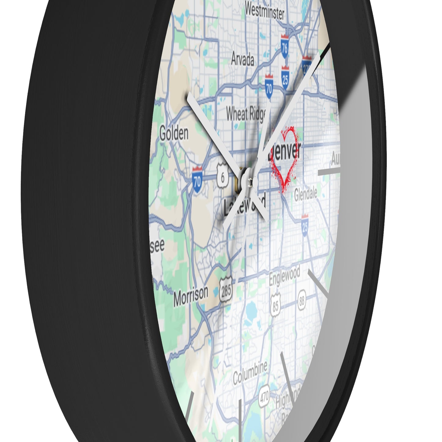 Custom Denver Map Wall Clock, Home Decor, Personalized Gift, Unique Wall Art, Modern Timepiece, Housewarming Present