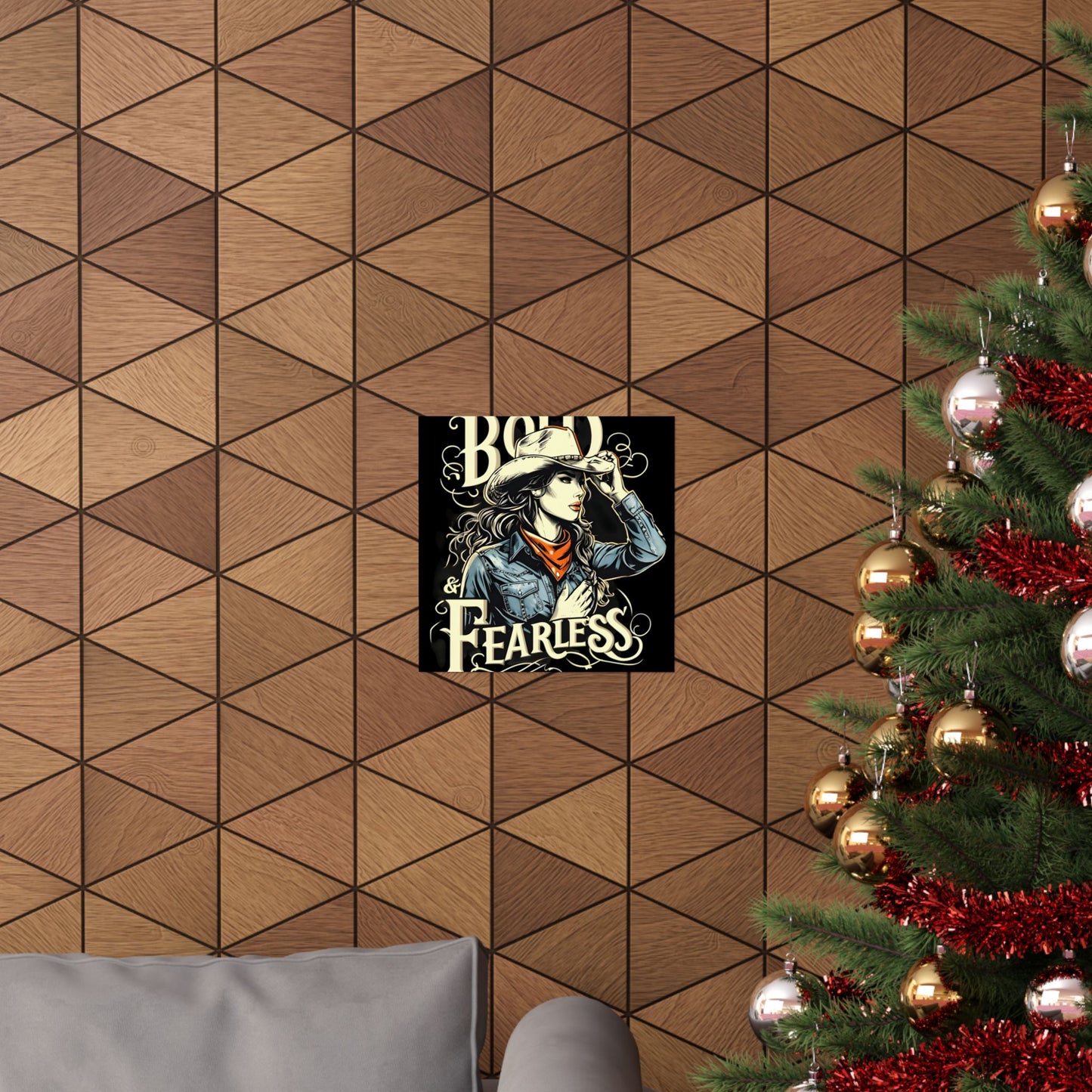 Bold & Fearless Cowboy Woman Poster — Matte Vertical Wall Art