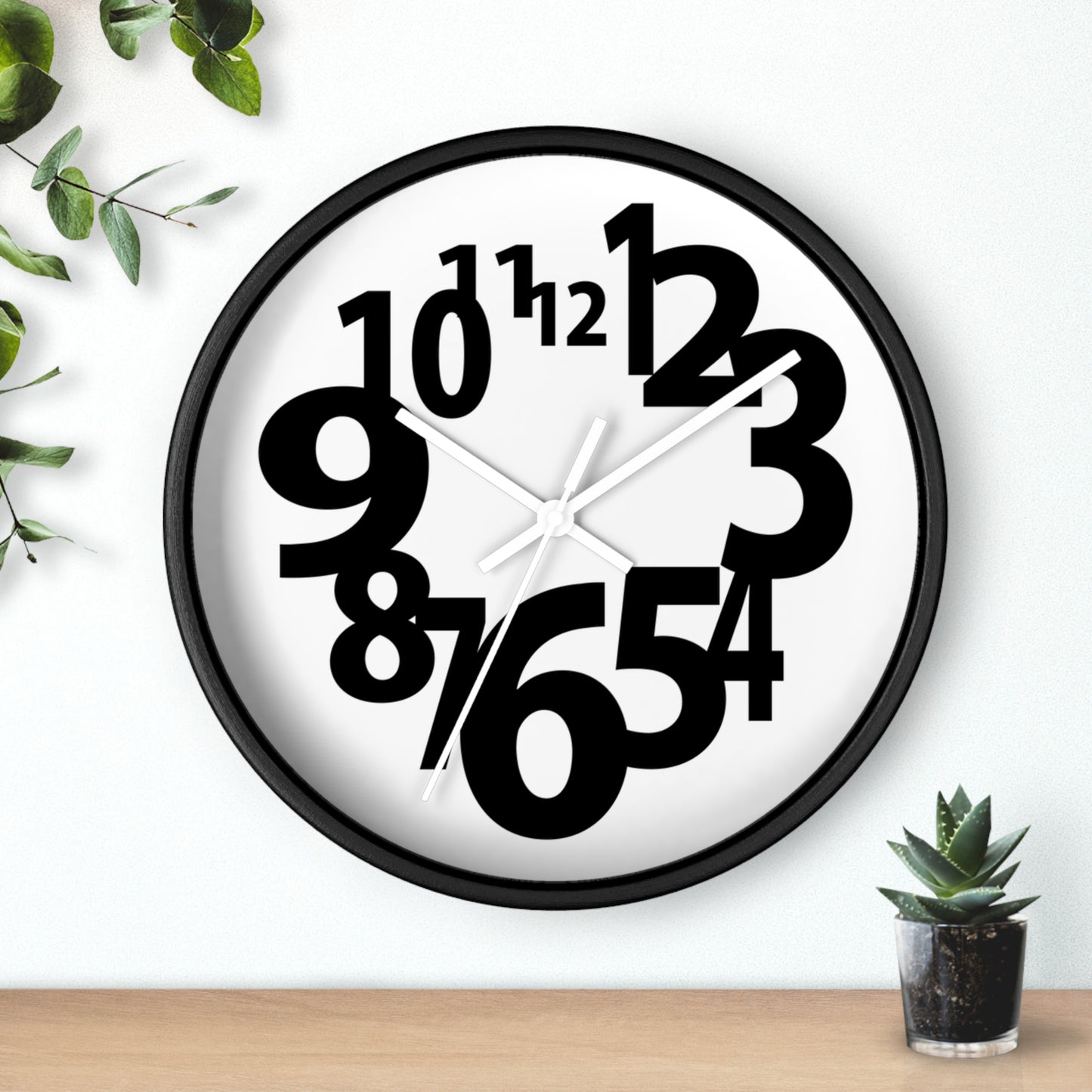 Modern Black and White Wall Clock, Minimalist Home Decor, Office Timer, Gift for Him/Her, Stylish Timepiece