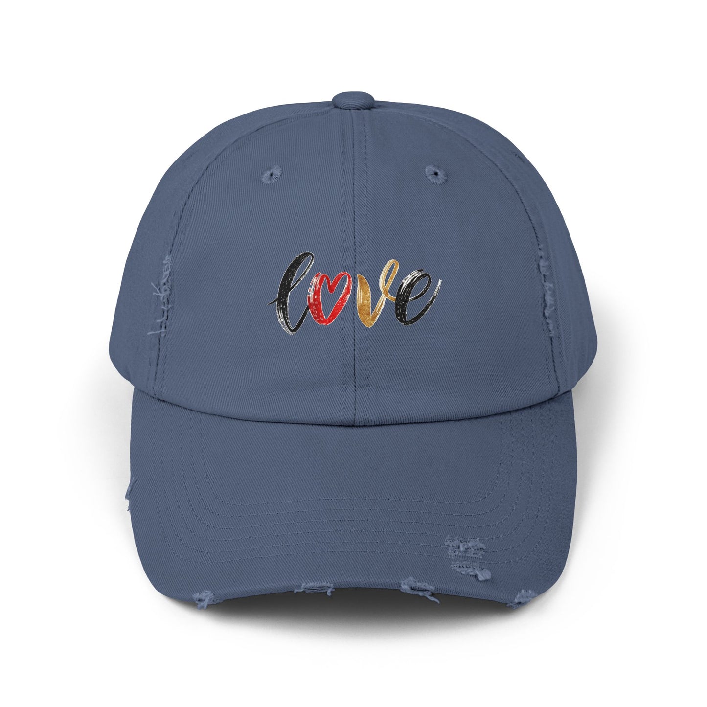 Distressed Love Cap - Casual Unisex Hat for Everyday Wear, Gift for Her, Summer Accessory, Trendy Streetwear, Distressed Cap