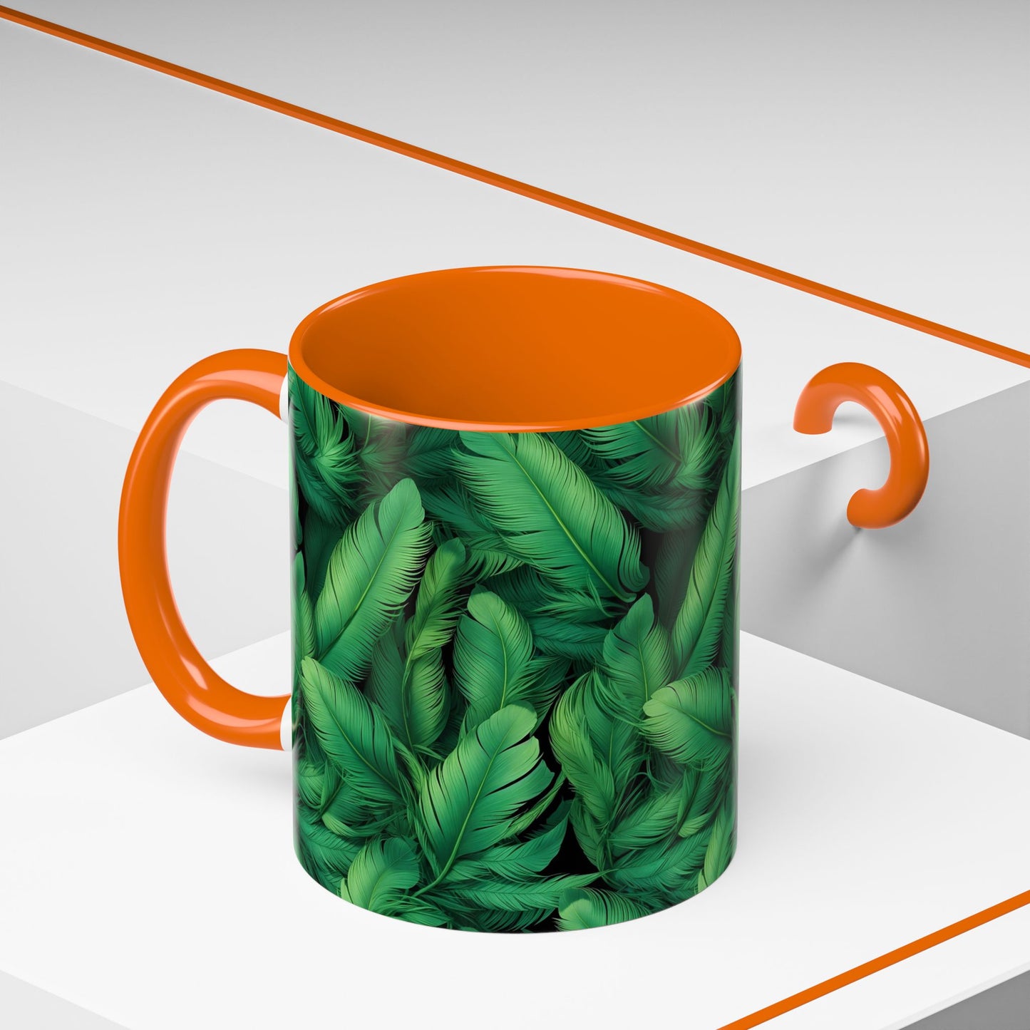 Tropical Leaf Coffee Mug - Green Botanical Drinkware, Ideal Gift for Nature Lovers, Home Decor, Tropical Theme, Eco-Friendly Beverage