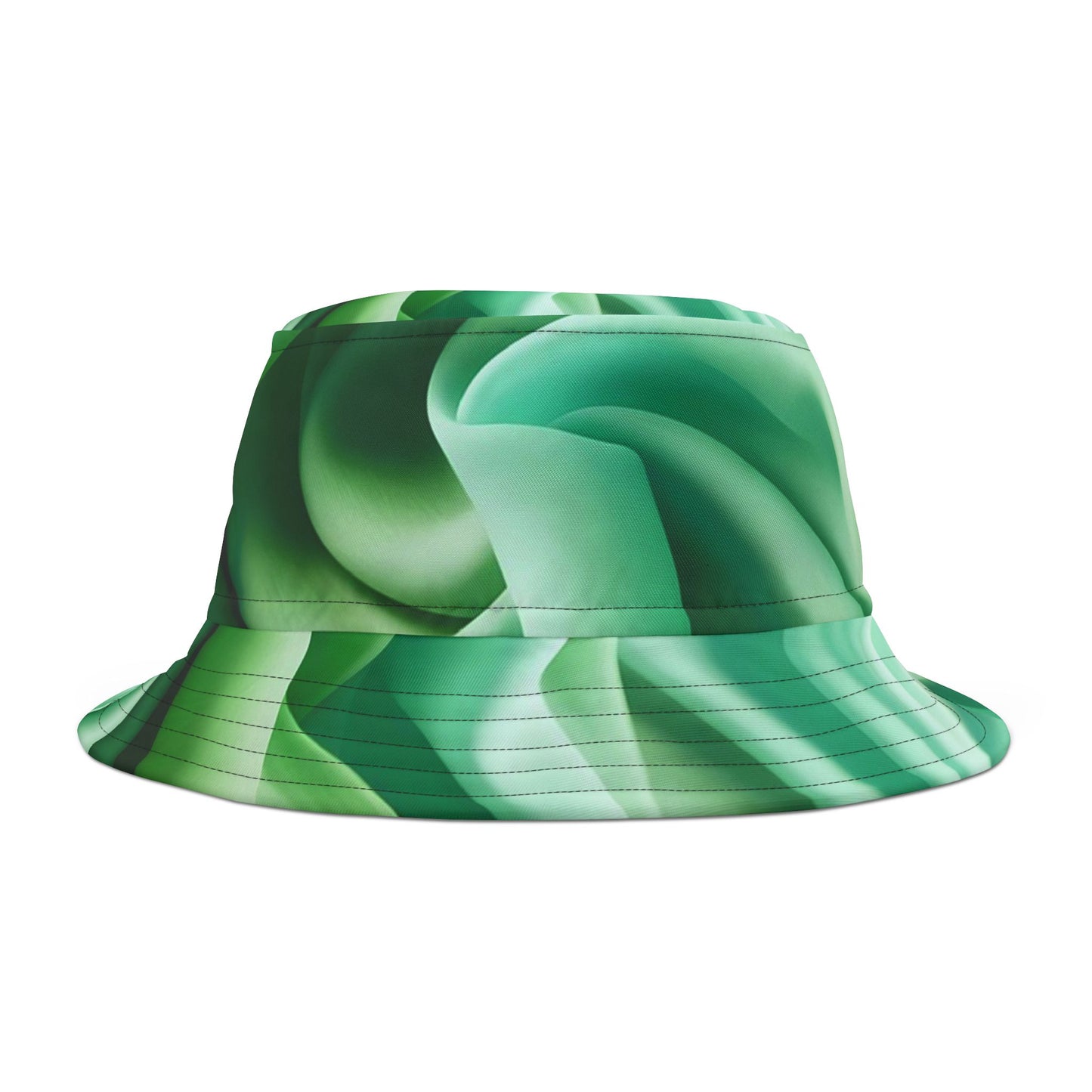 Stylish Green Swirl Bucket Hat | Summer Accessory, Beach Hat, Festival Wear, Unisex Headwear, Gift for Her/Him