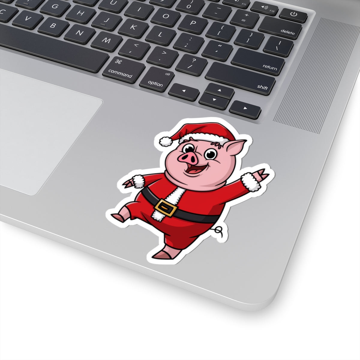 Festive Santa Pig Kiss-Cut Stickers | Christmas Decor, Gift Wrapping, Holiday Cards, Laptop Stickers, Fun Holiday Accessories