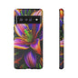 Floral Neon Tough Phone Case — Vivid Purple & Orange Lily Protective Cover