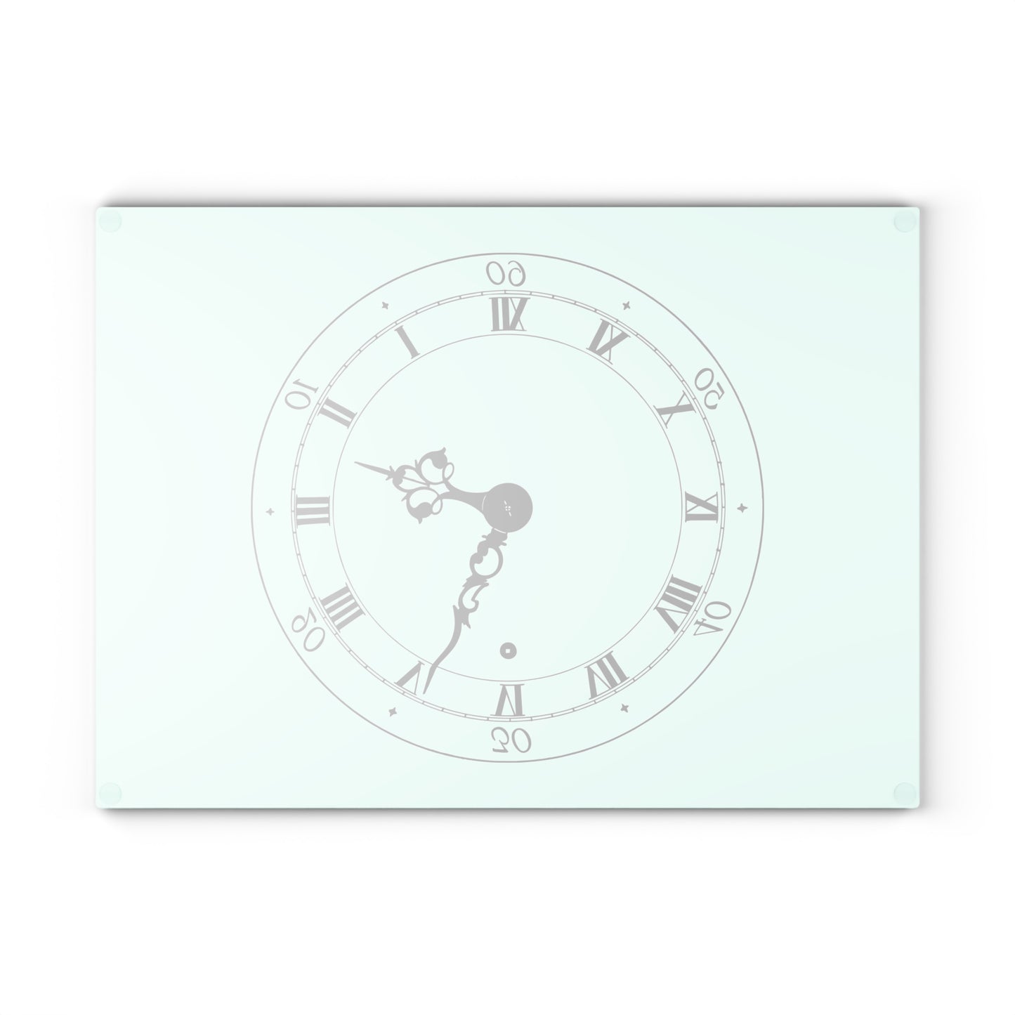 Elegant Clock Design Glass Cutting Board Unique Kitchen Decor, Gift for Home Chefs, Wedding Registry,