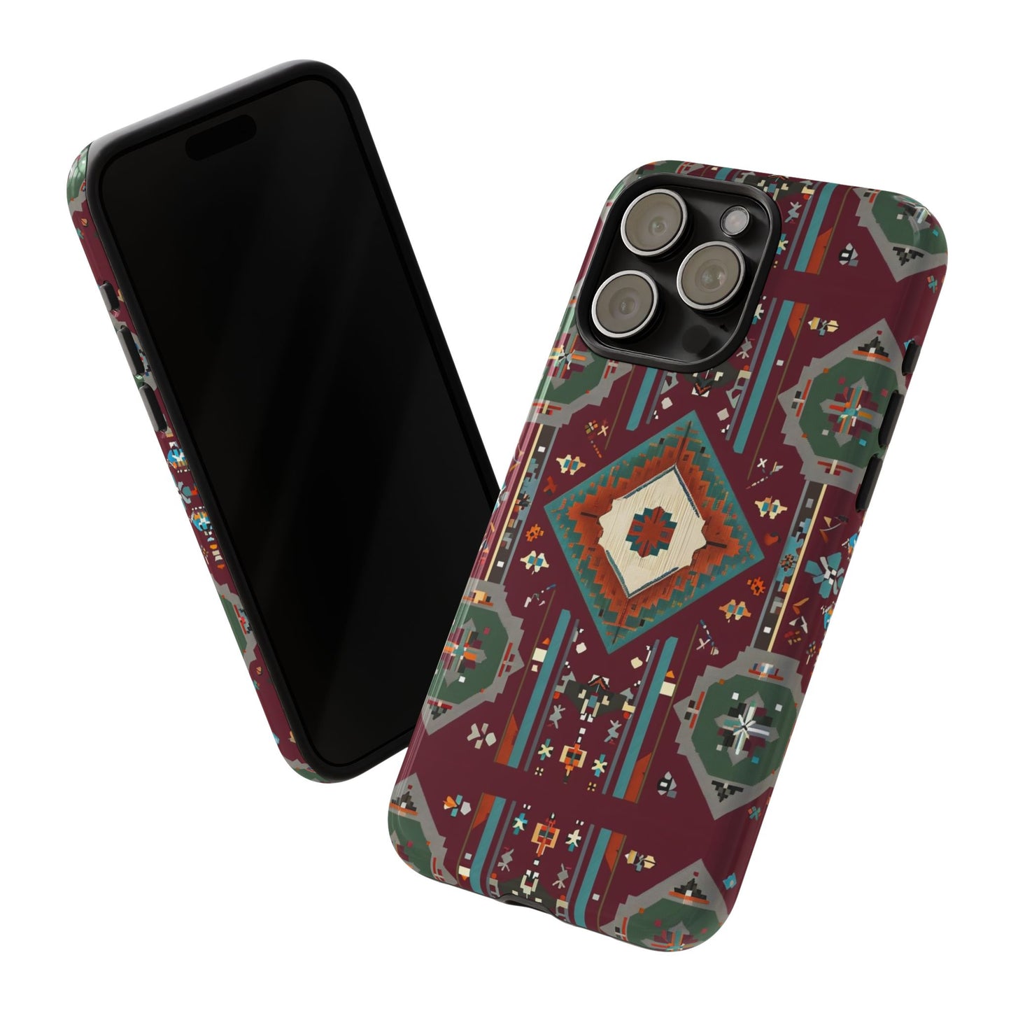 Tribal Pattern Phone Case - Boho Chic, Tough Durable Cover, Stylish Tech Accessory, Gift for Him/Her, Festival Essentials