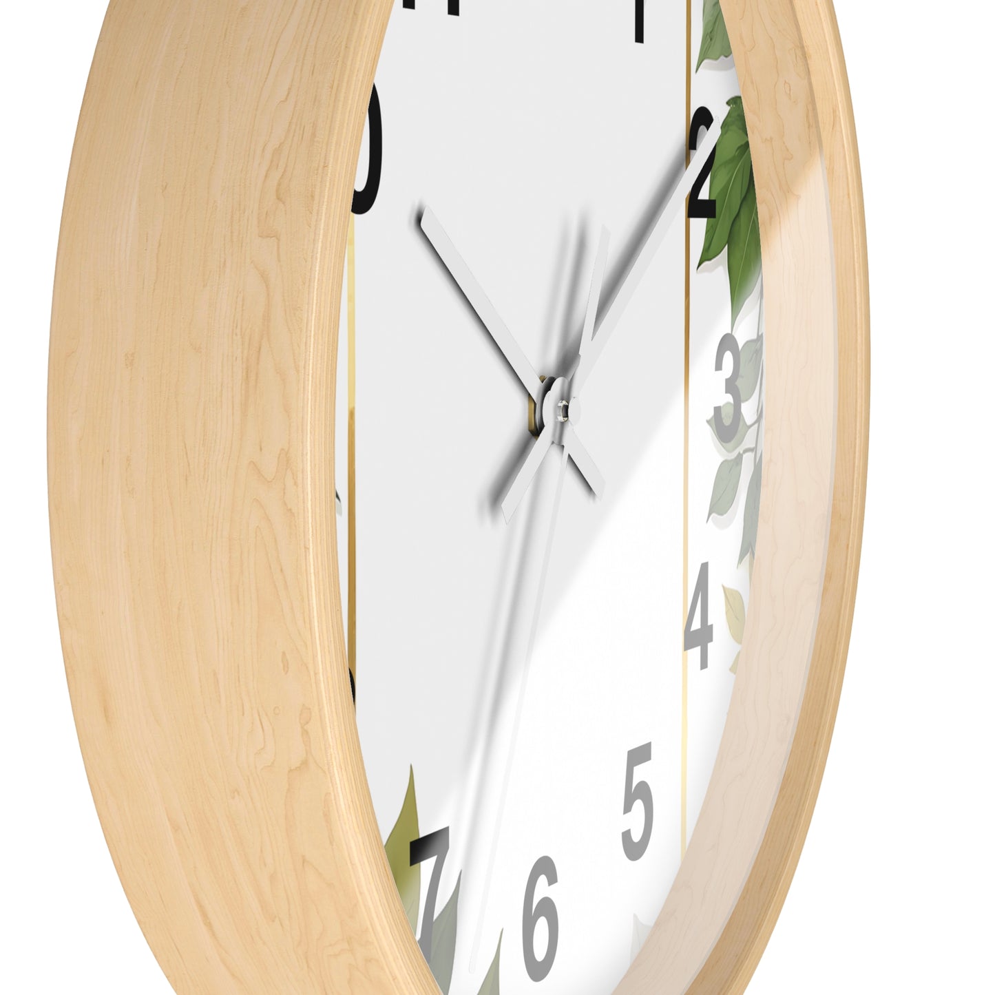 Elegant Leafy Wall Clock | Home Décor, Gift for Her, Modern Rustic Design, Nature Lover Wall Art, Stylish Timepiece