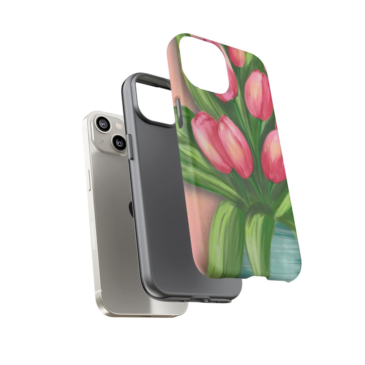 Floral Phone Case with Vibrant Tulips - Tough Cases for Garden Lovers, Spring Gifts, Nature Enthusiasts, Unique Gadget Accessories, [...]