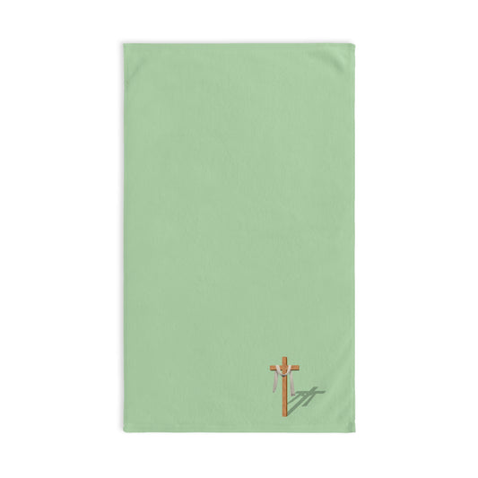 Inspirational Hand Towel with Cross Design, Kitchen Decor, Religious Gift, Faith-Based Home Accents, Easter, Housewarming