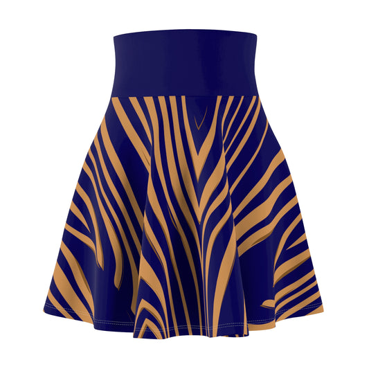 Navy Stripe Women's Skater Skirt, Fun Casual Skirt, Summer Dress, Party Outfit, Stylish Skater Dress, Vacation Wear
