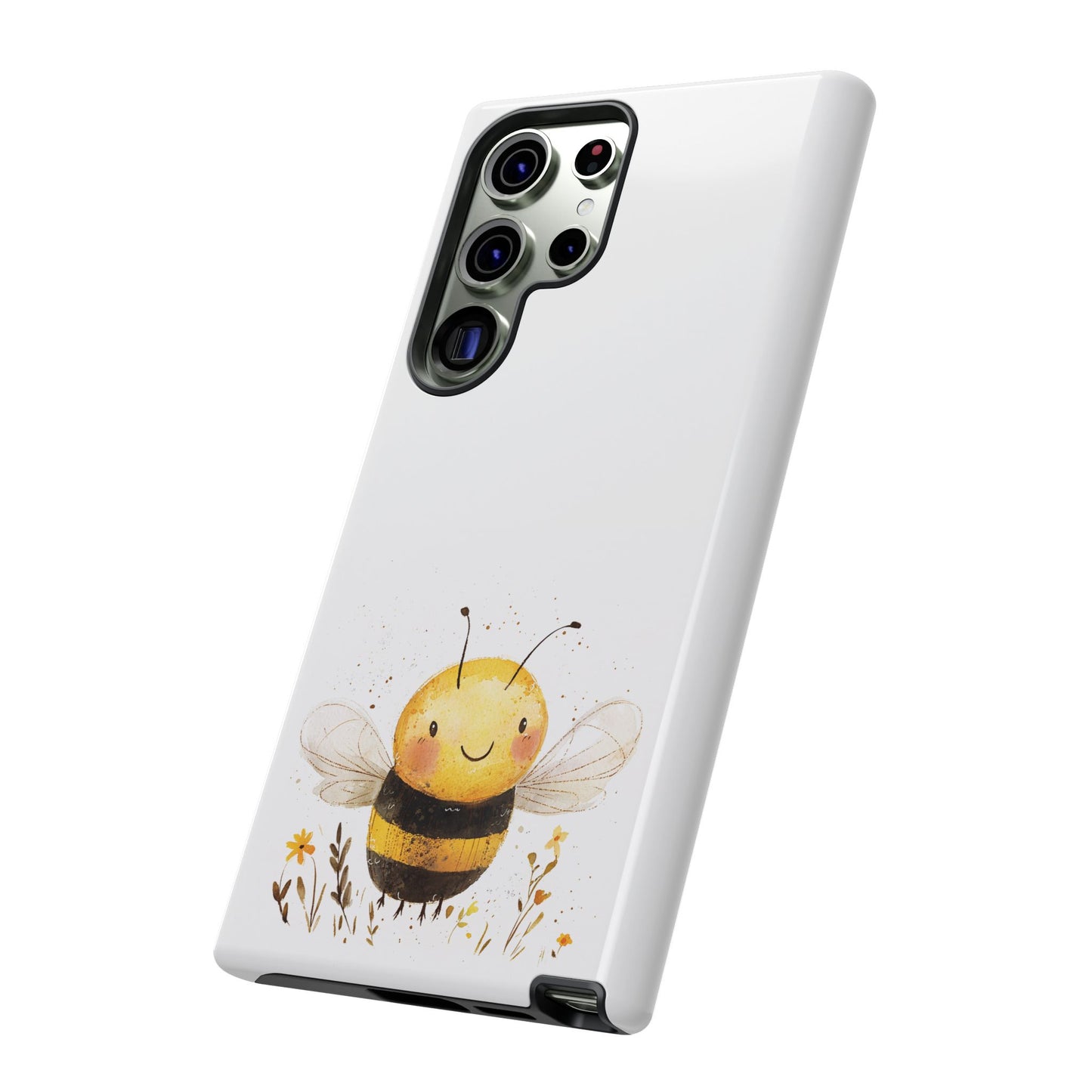 Bee Phone Case, Cute Bee Design, Tough Phone Cover, Gift for Nature Lovers, Floral Bee Mobile Case, Bee-themed Accessory