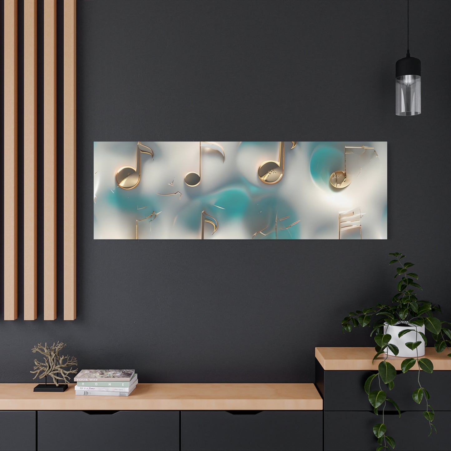 Musical Notes Wall Art Canvas, Elegant Home Decor, Perfect for Musicians, Music Lovers, Gifts for Music Teachers, Unique Art Piece