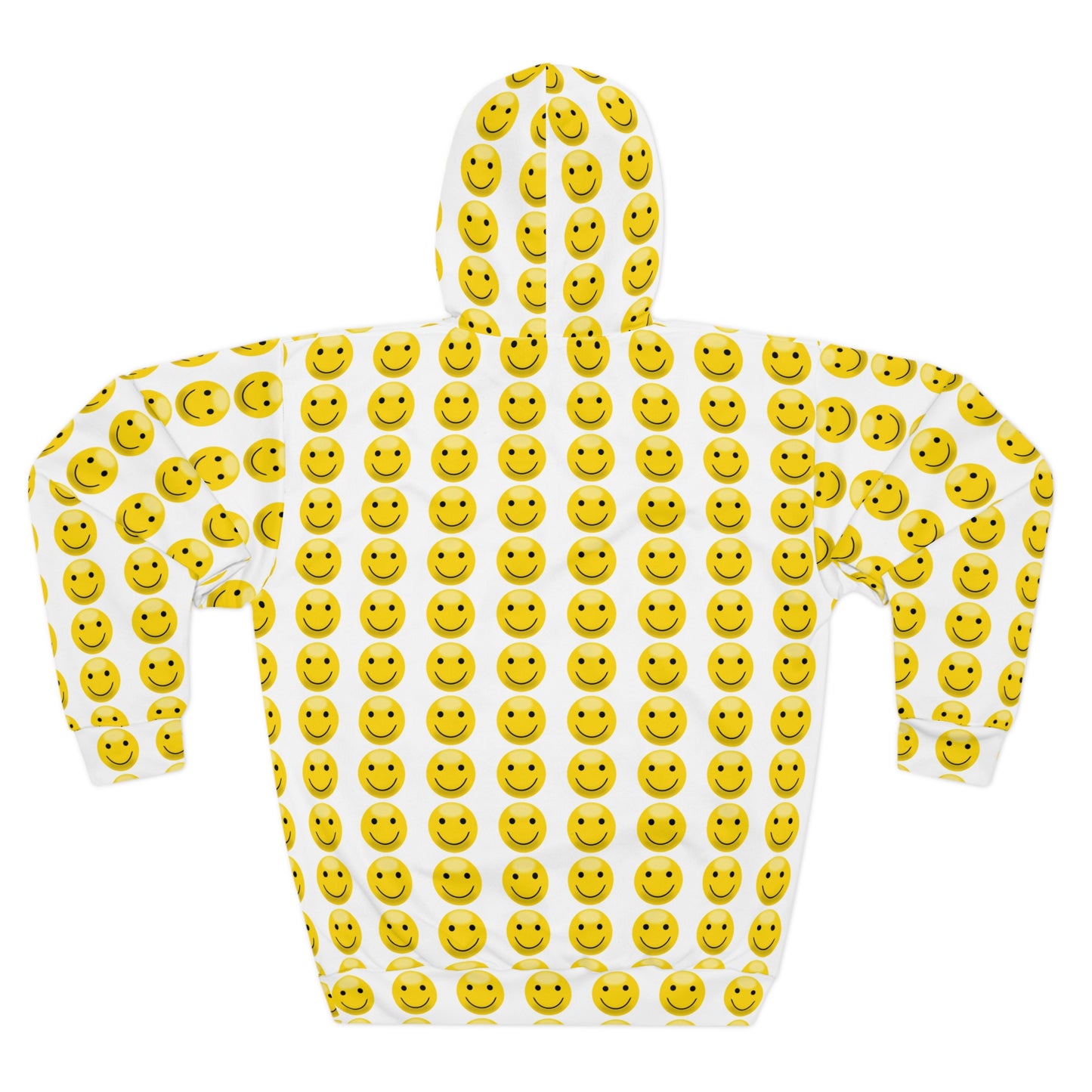 Smiley Face Hoodie - Unisex Pullover with All-Over Print, Perfect for Casual Outings, Gifts for Teens, Cozy Loungewear, and Happy Occasions