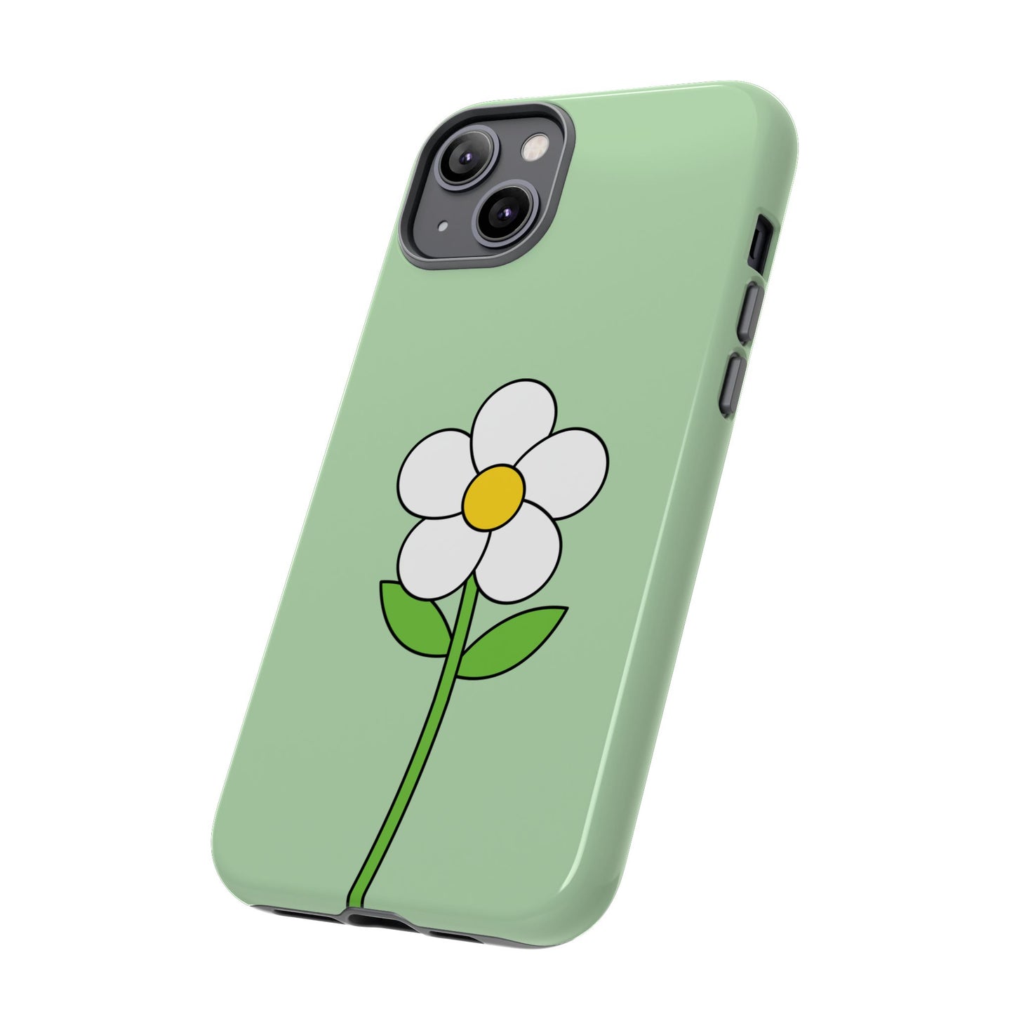 Floral Phone Case - Tough Cases for Nature Lovers, Cute Green Flower Design, iPhone Cover, Gift for Her, Spring Accessories