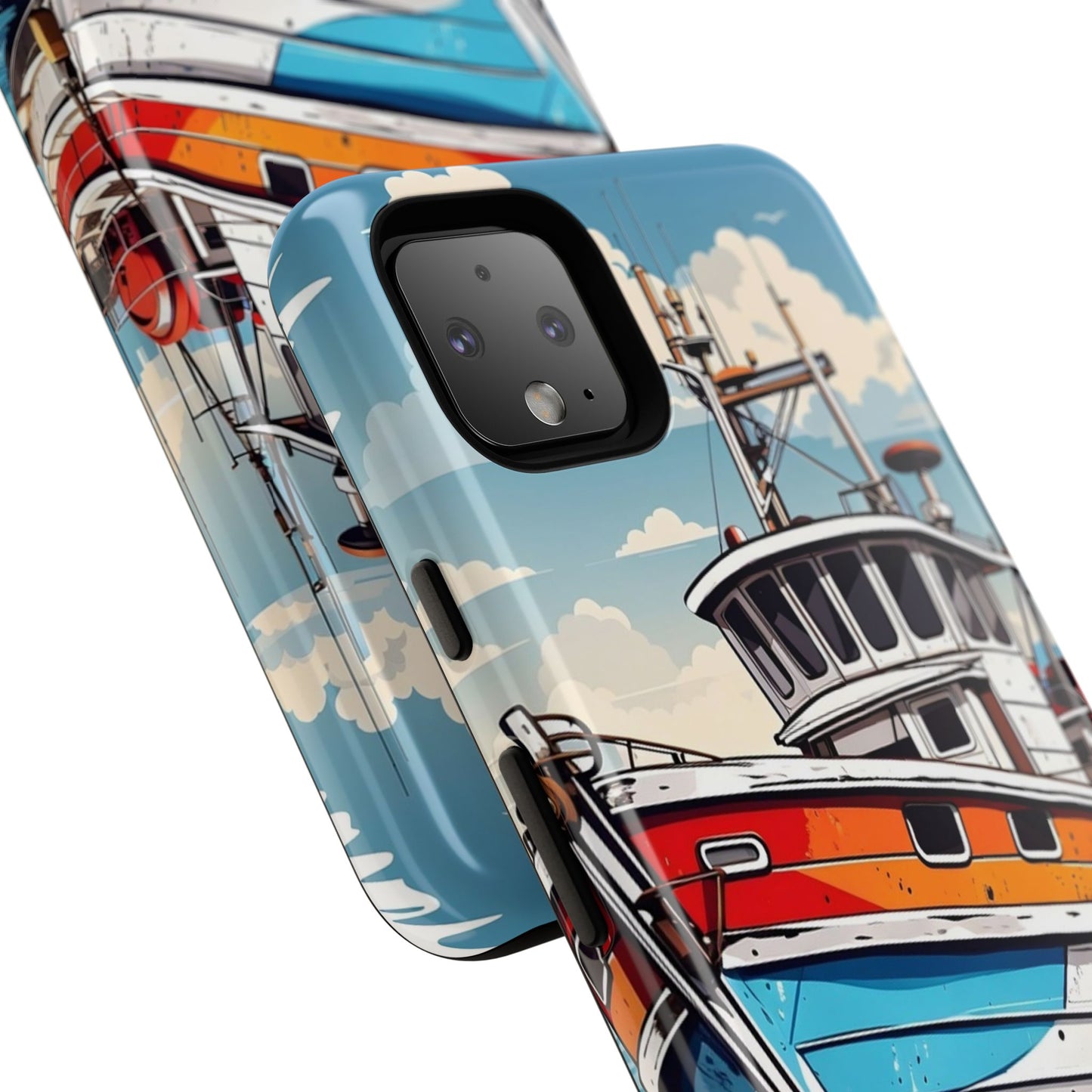 Colorful Fishing Boat Phone Case | Nautical Gift, Marine Design, Coastal Aesthetic, Summer Vibes, Sea Lover's Accessory