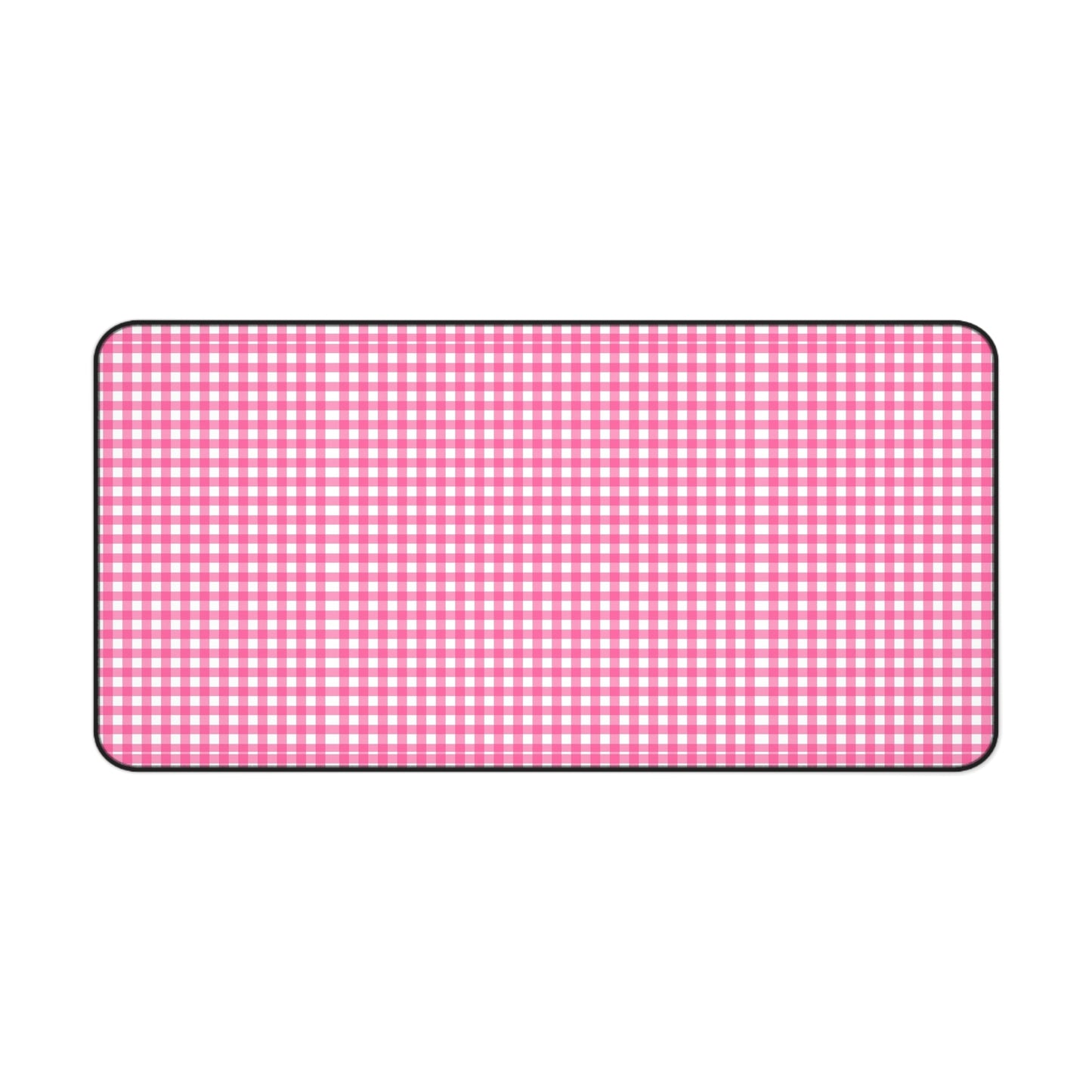Pink Gingham Desk Mat - Cozy Office Decor, Workspace Accessory, Gift for Coworkers, Farmhouse Style, Table Cover