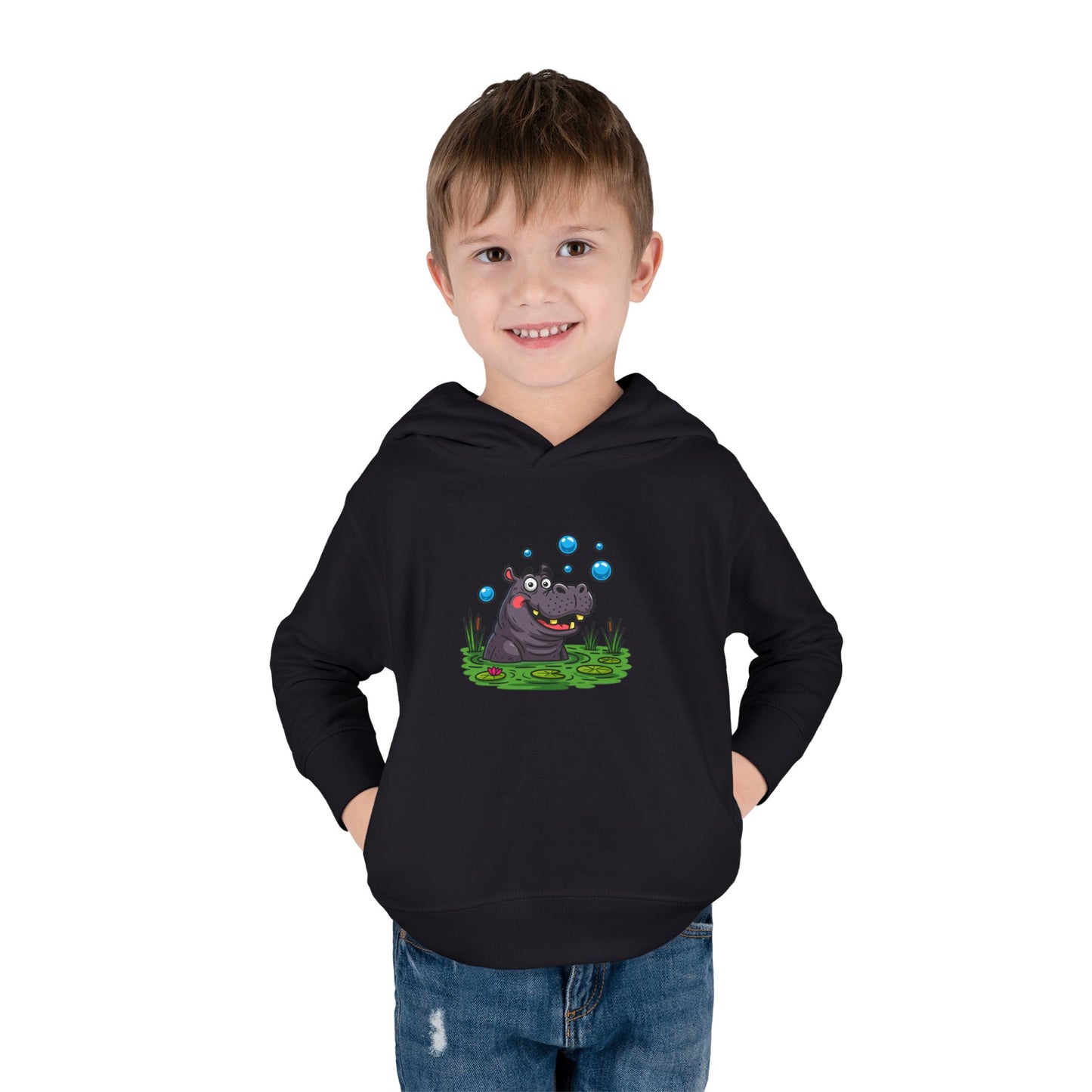 Adorable Hippo Fleece Hoodie, Toddler Hoodie, Kids Pullover, Animal Sweatshirt, Cute Baby Gift, Cozy Toddler Wear