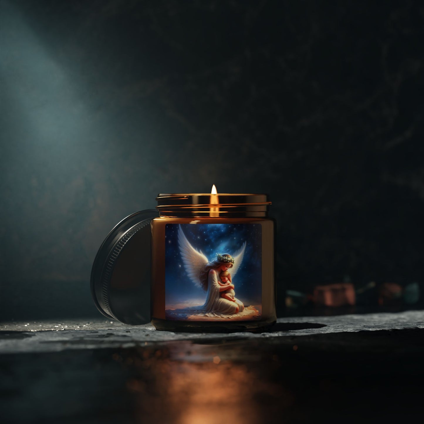 Angel of Comfort Soy Candle — Amber Jar Scented Candle (Memorial & Relaxation)
